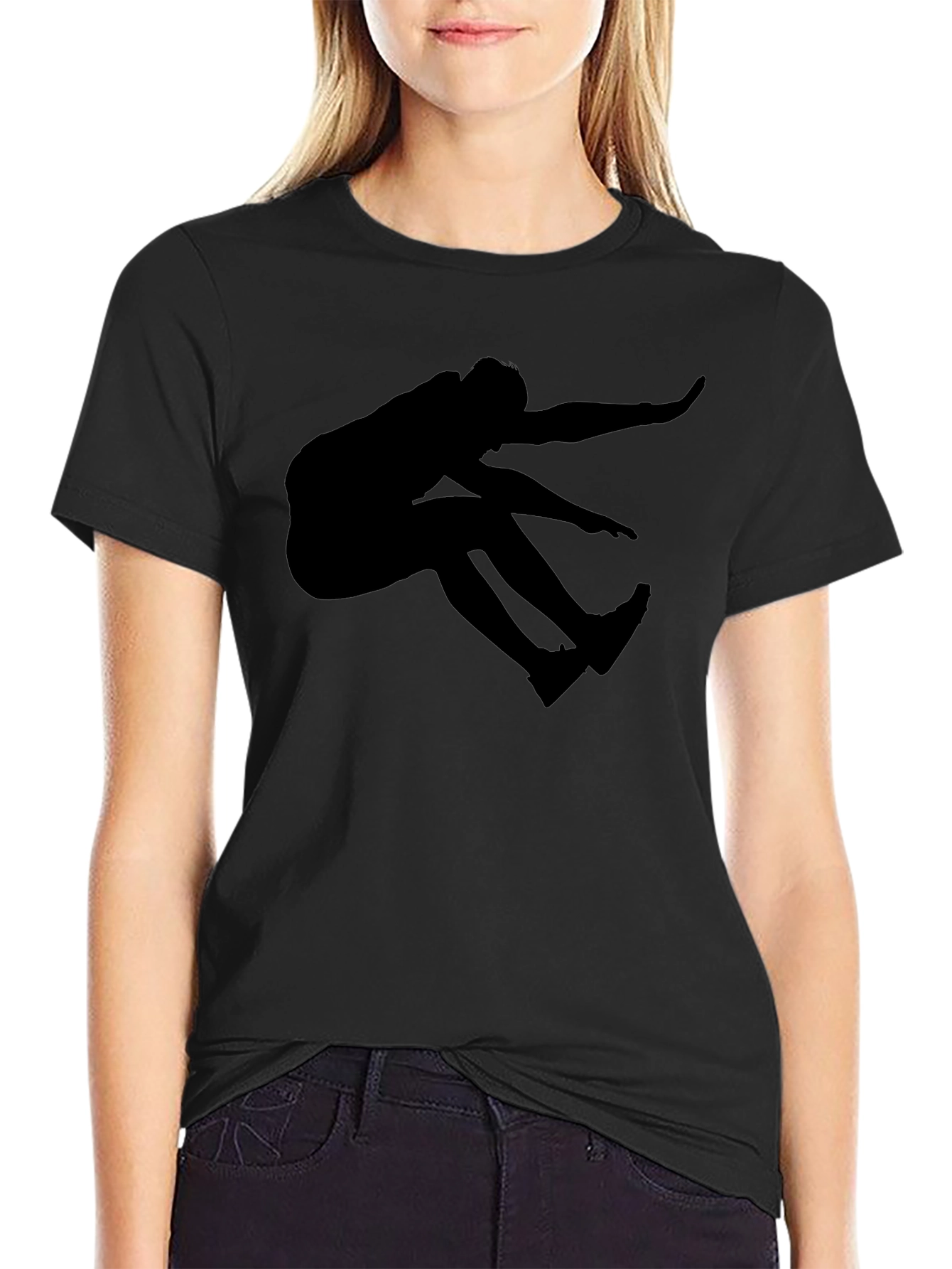 Black Silhouette Jumper Graphic T-Shirt