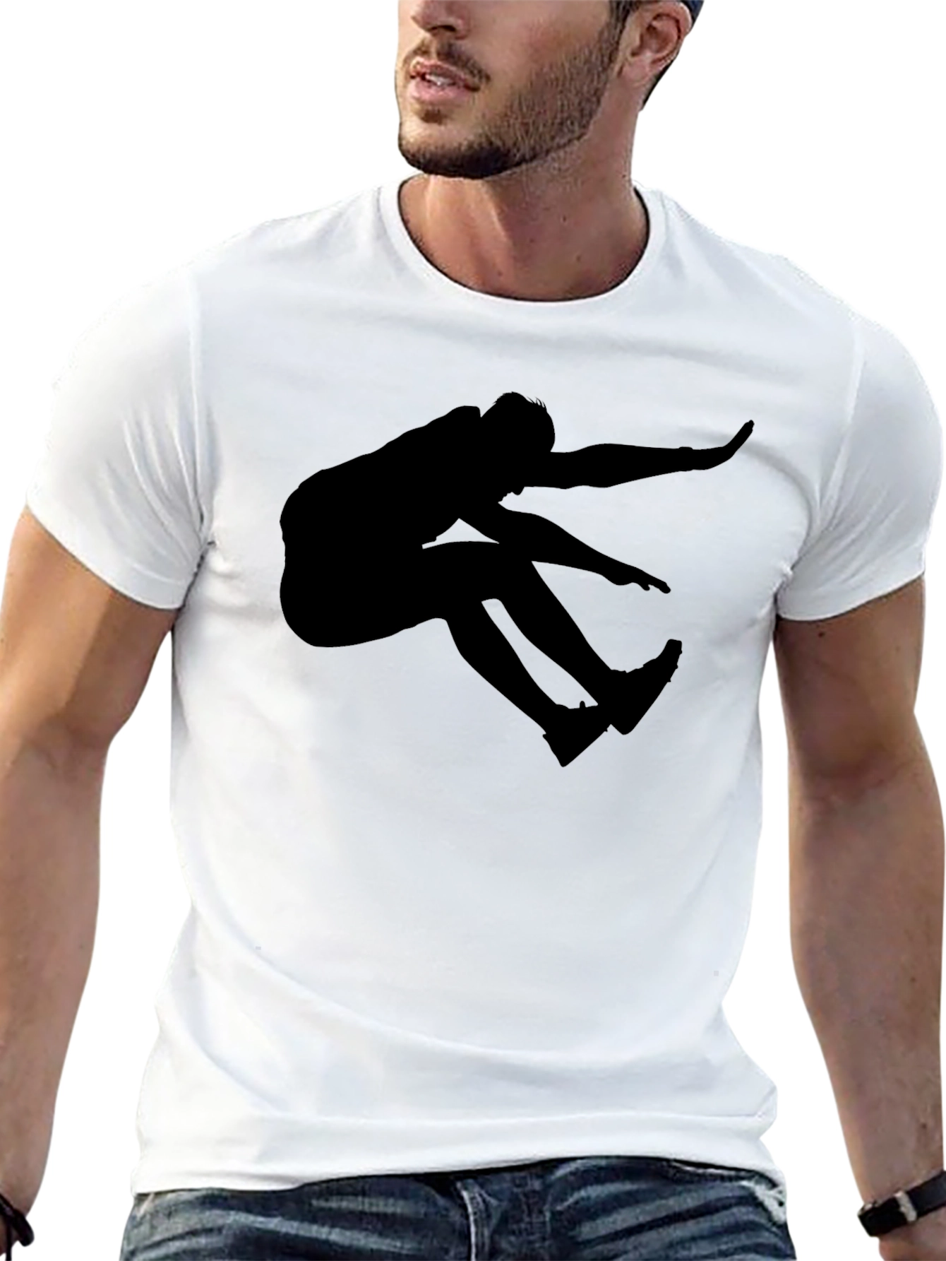 Black Silhouette Jumper Graphic T-Shirt