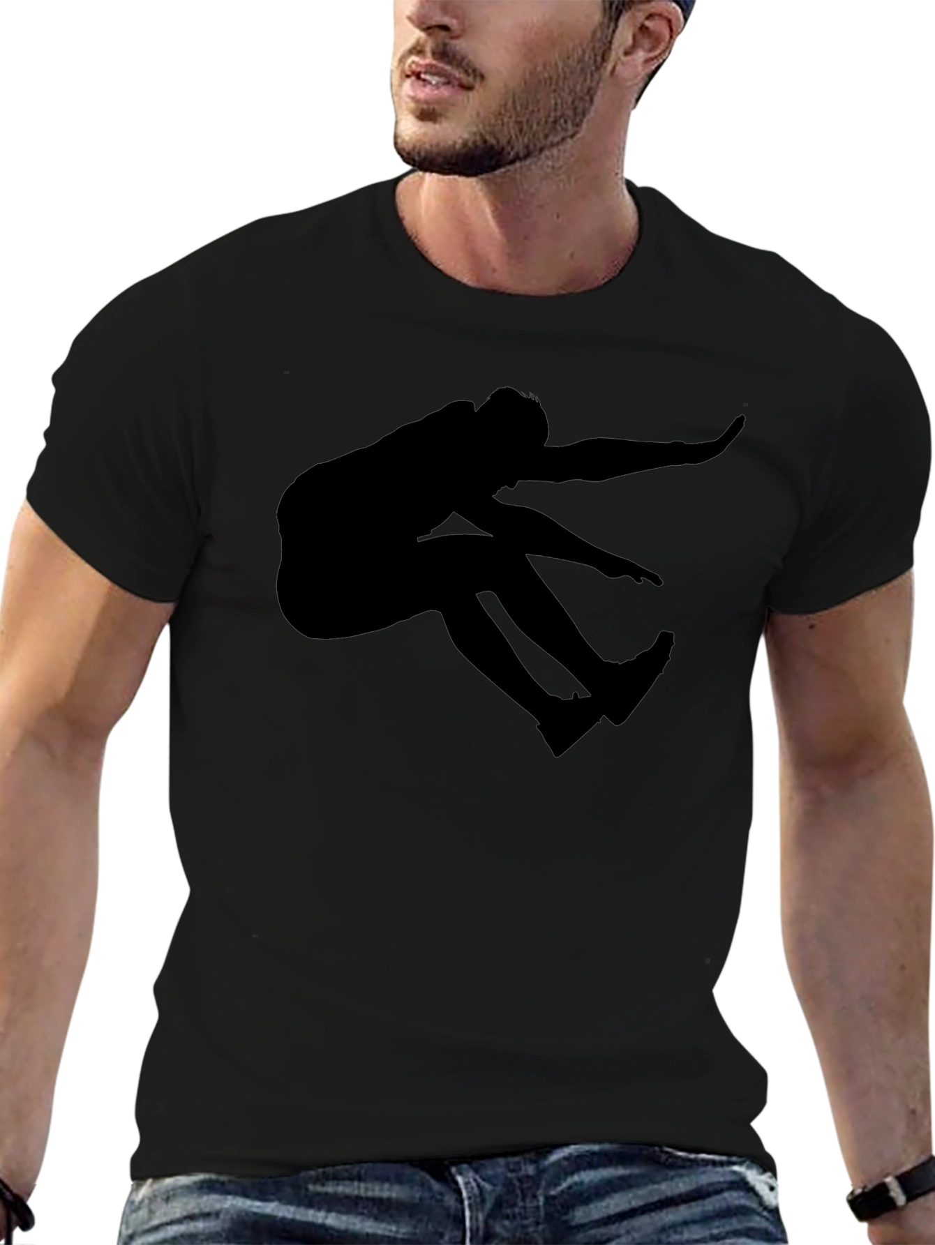 Black Silhouette Jumper Graphic T-Shirt