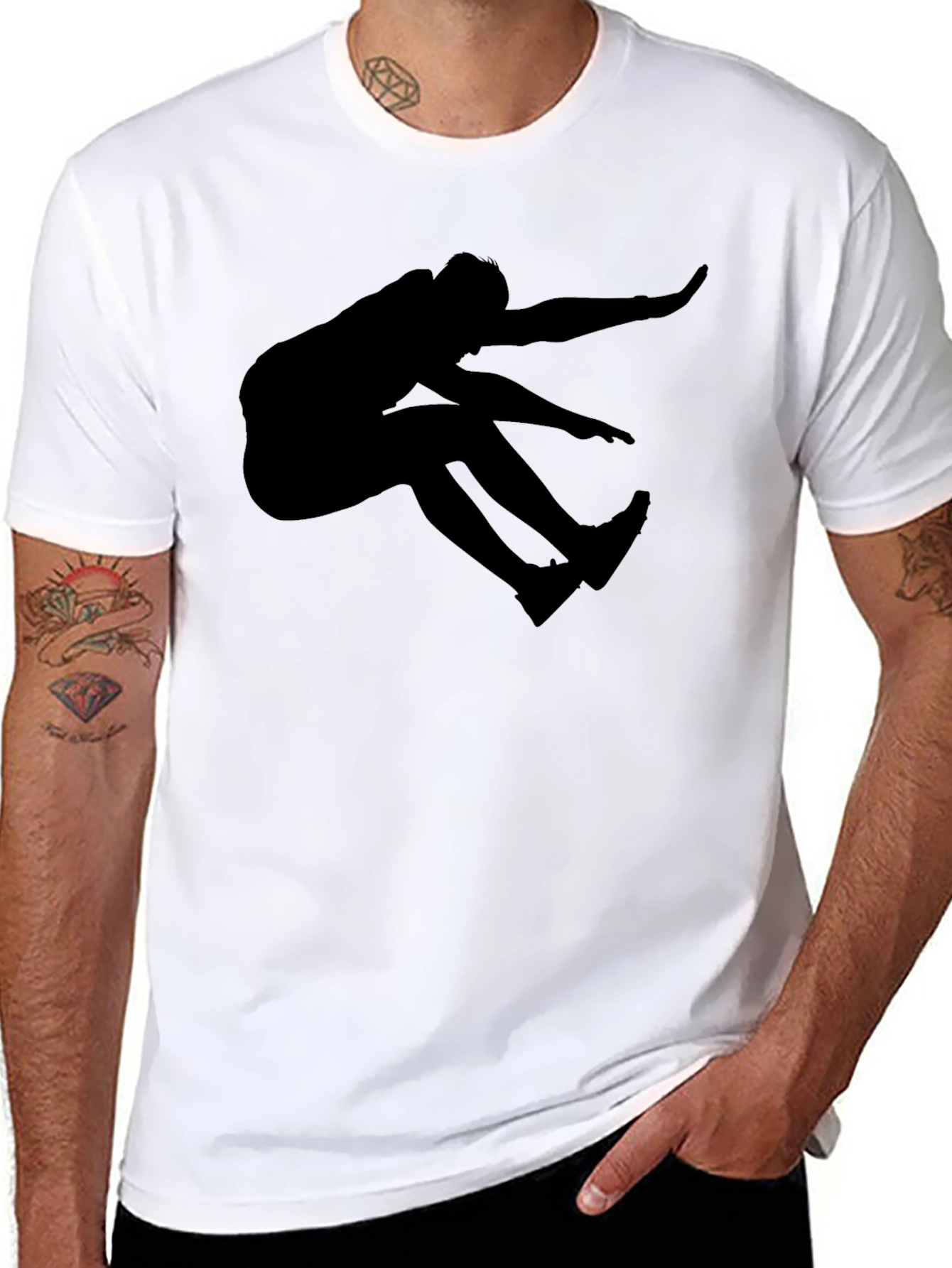Black Silhouette Jumper Graphic T-Shirt