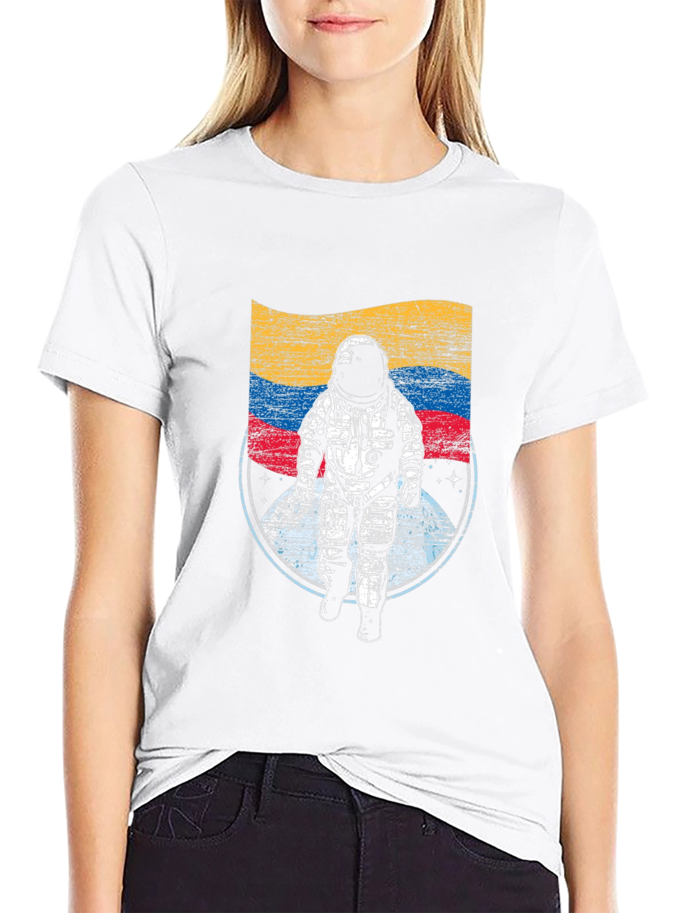 Astronaut Flag Graphic T-Shirt