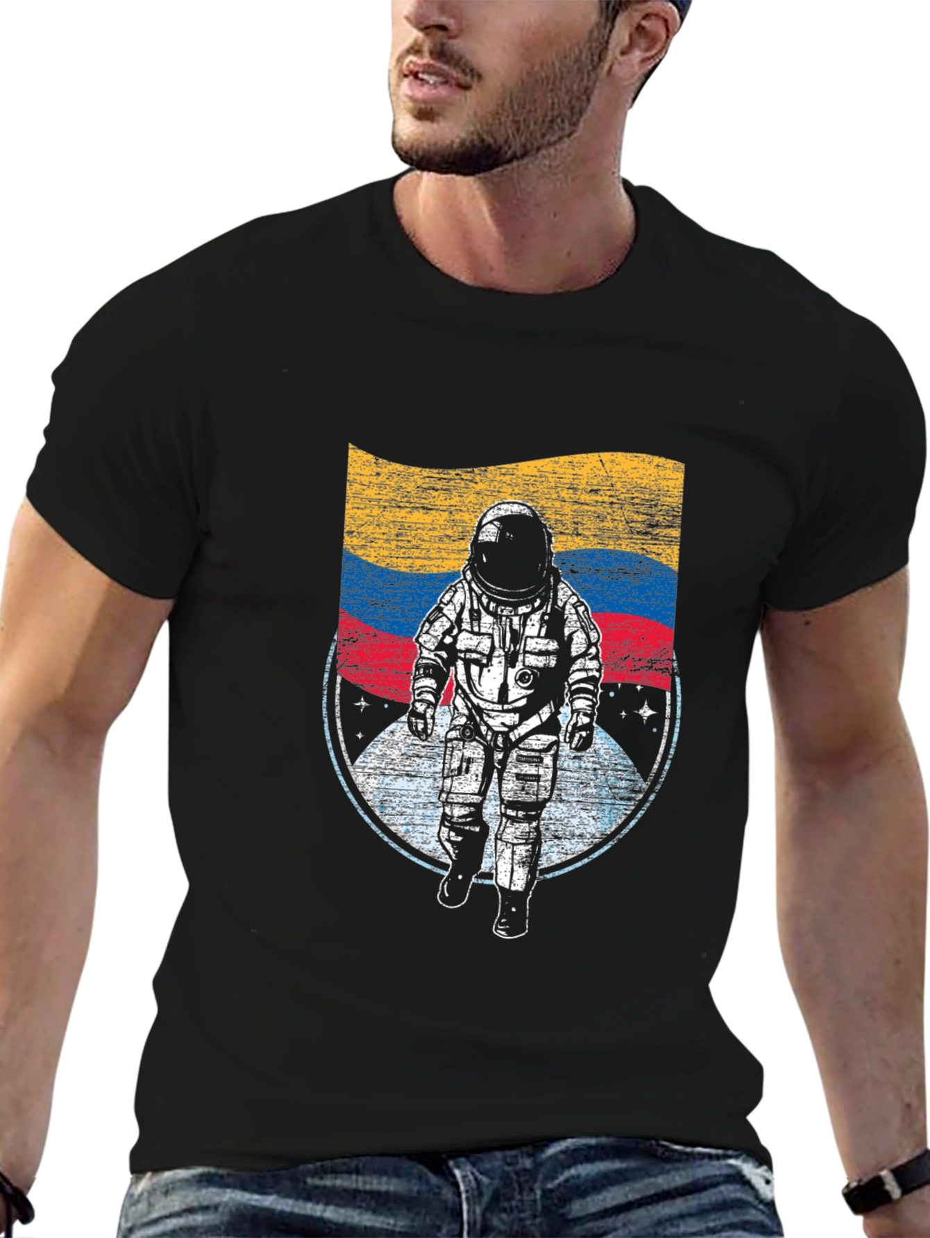 Astronaut Flag Graphic T-Shirt