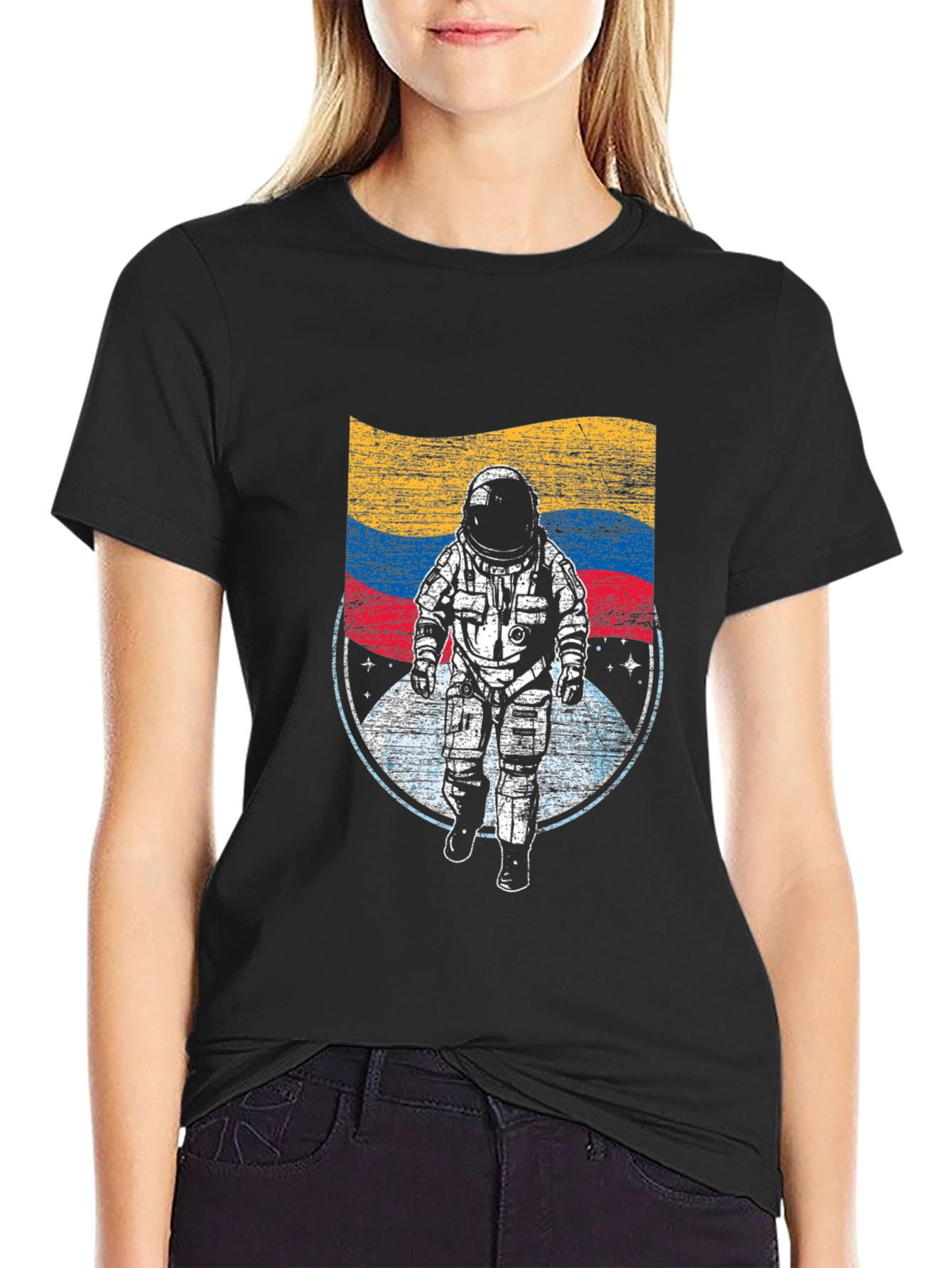 Astronaut Flag Graphic T-Shirt
