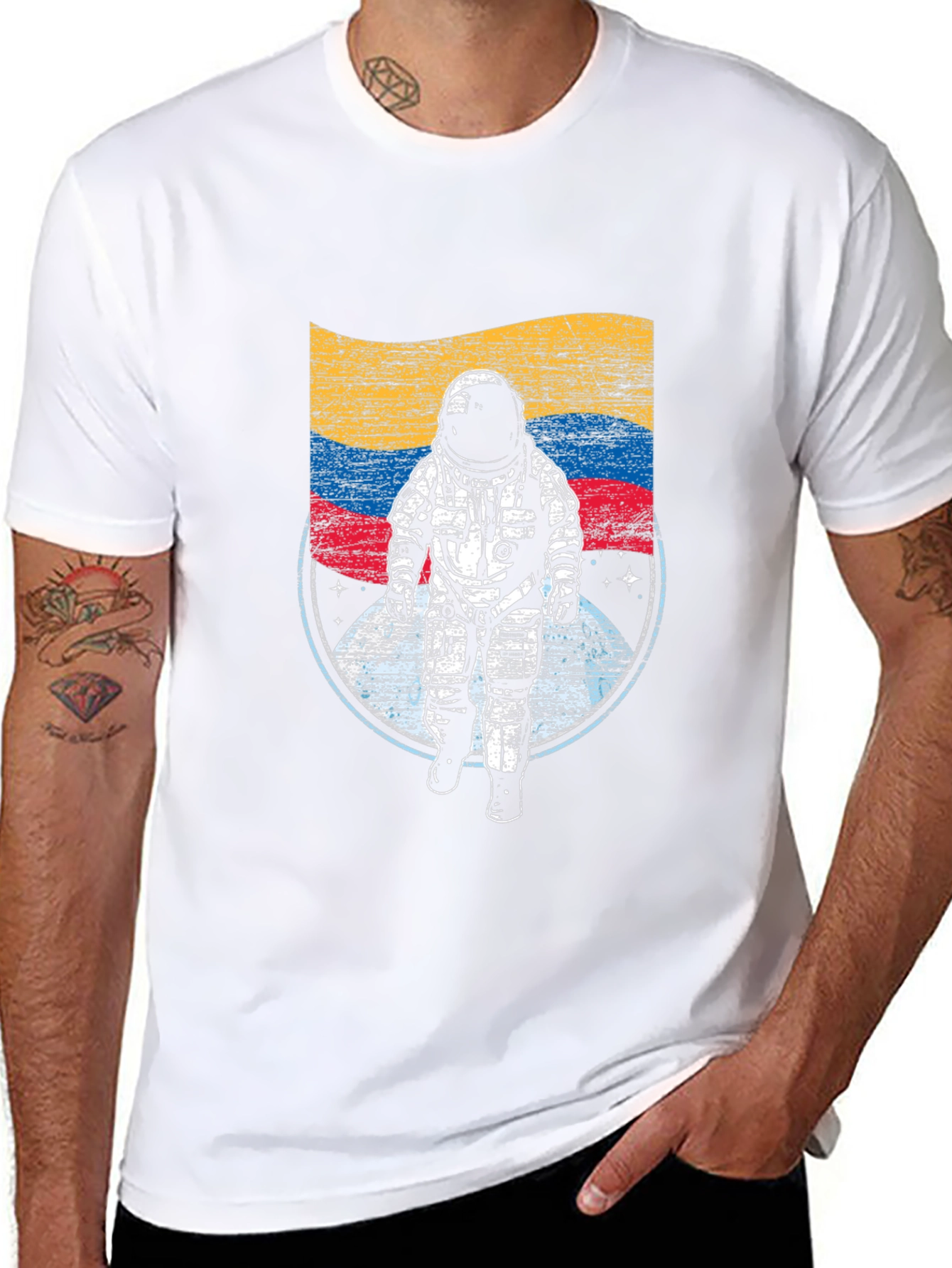 Astronaut Flag Graphic T-Shirt