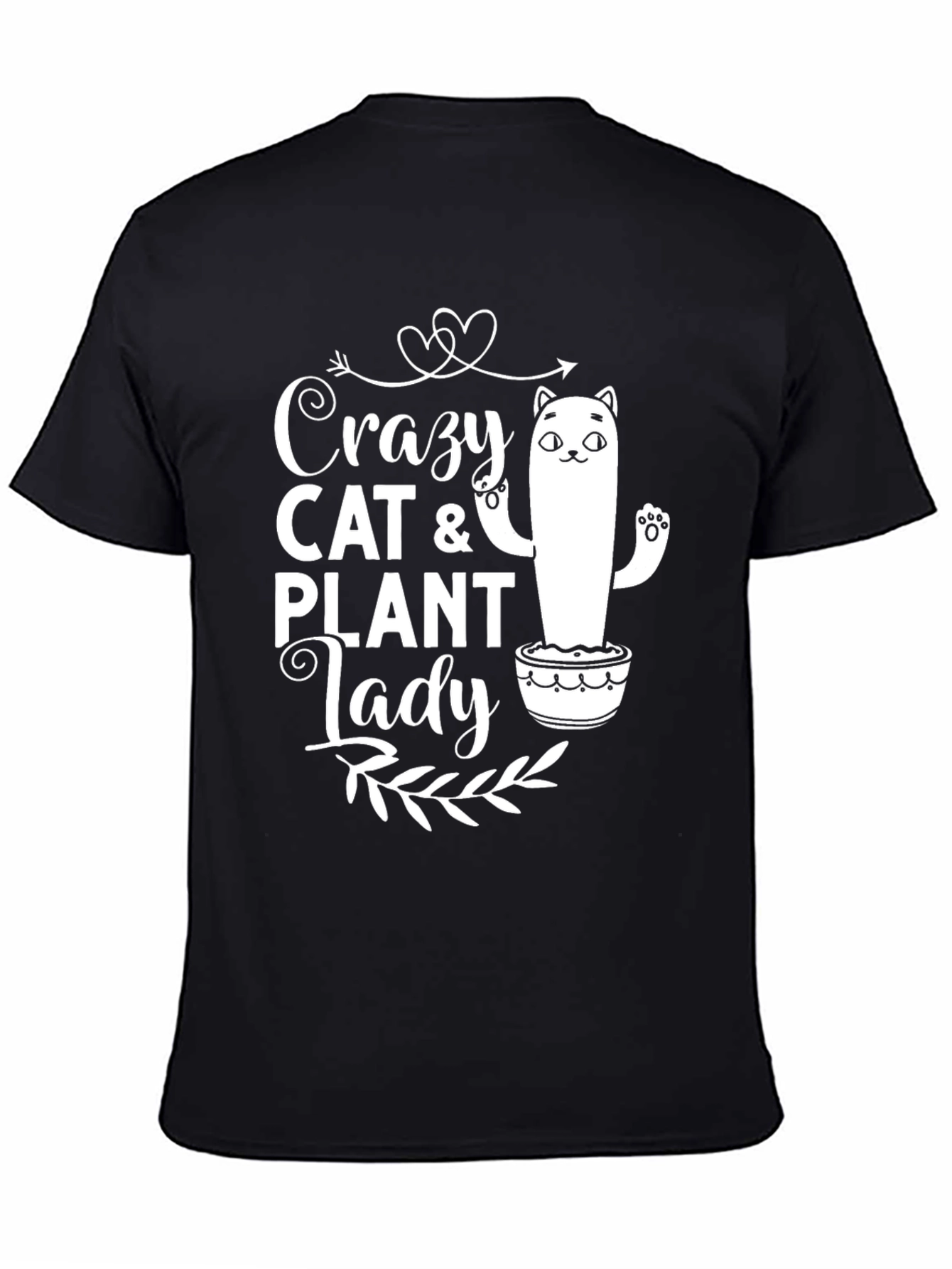 Crazy Cat & Plant Lady Graphic T-Shirt