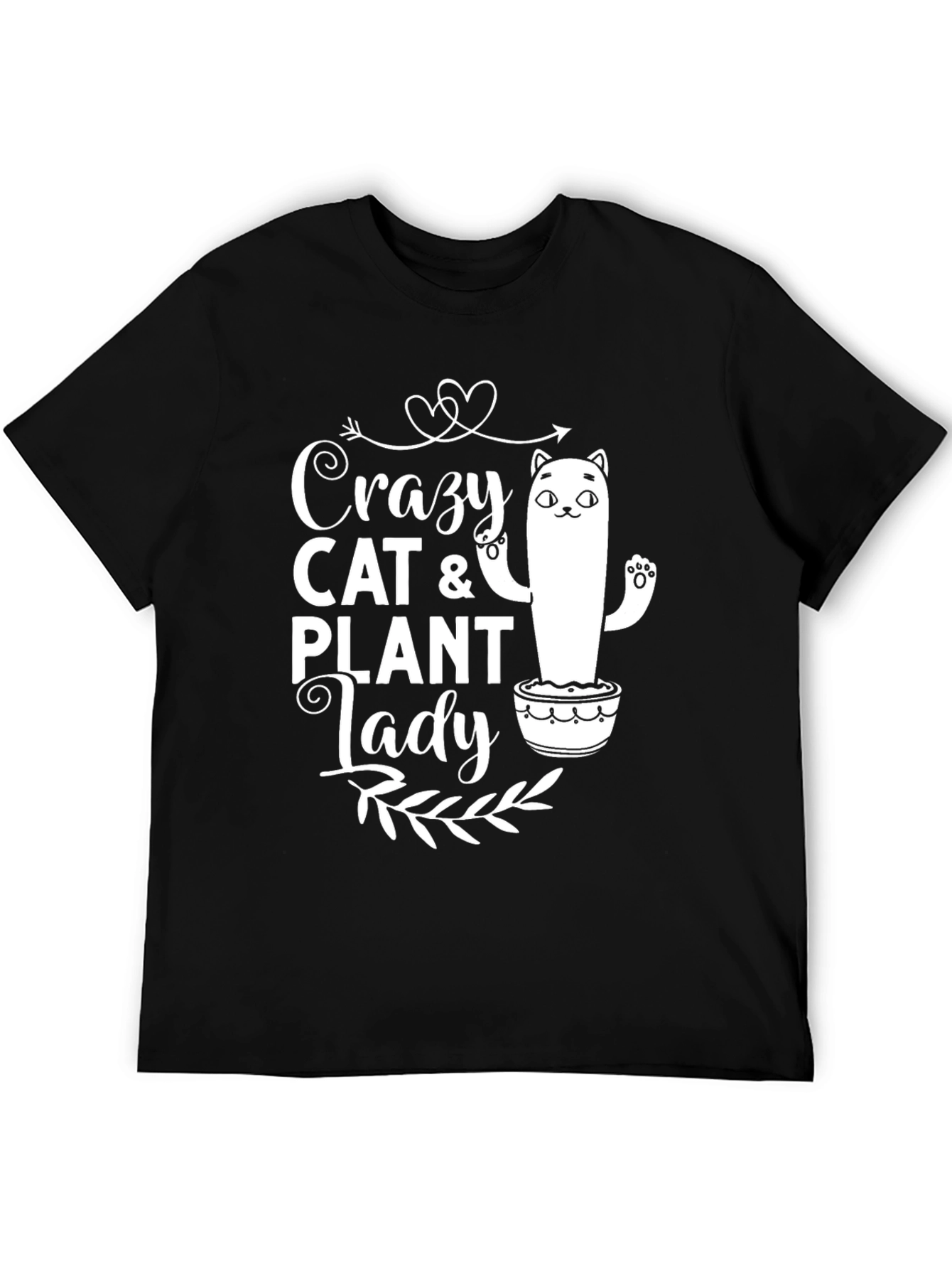 Crazy Cat & Plant Lady Graphic T-Shirt