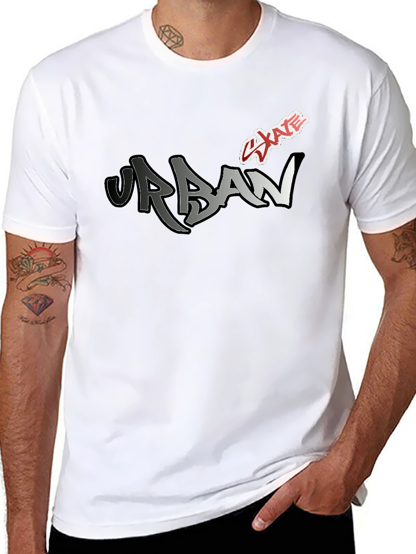 Urban Skate Graphic Tee - Modern Black T-Shirt