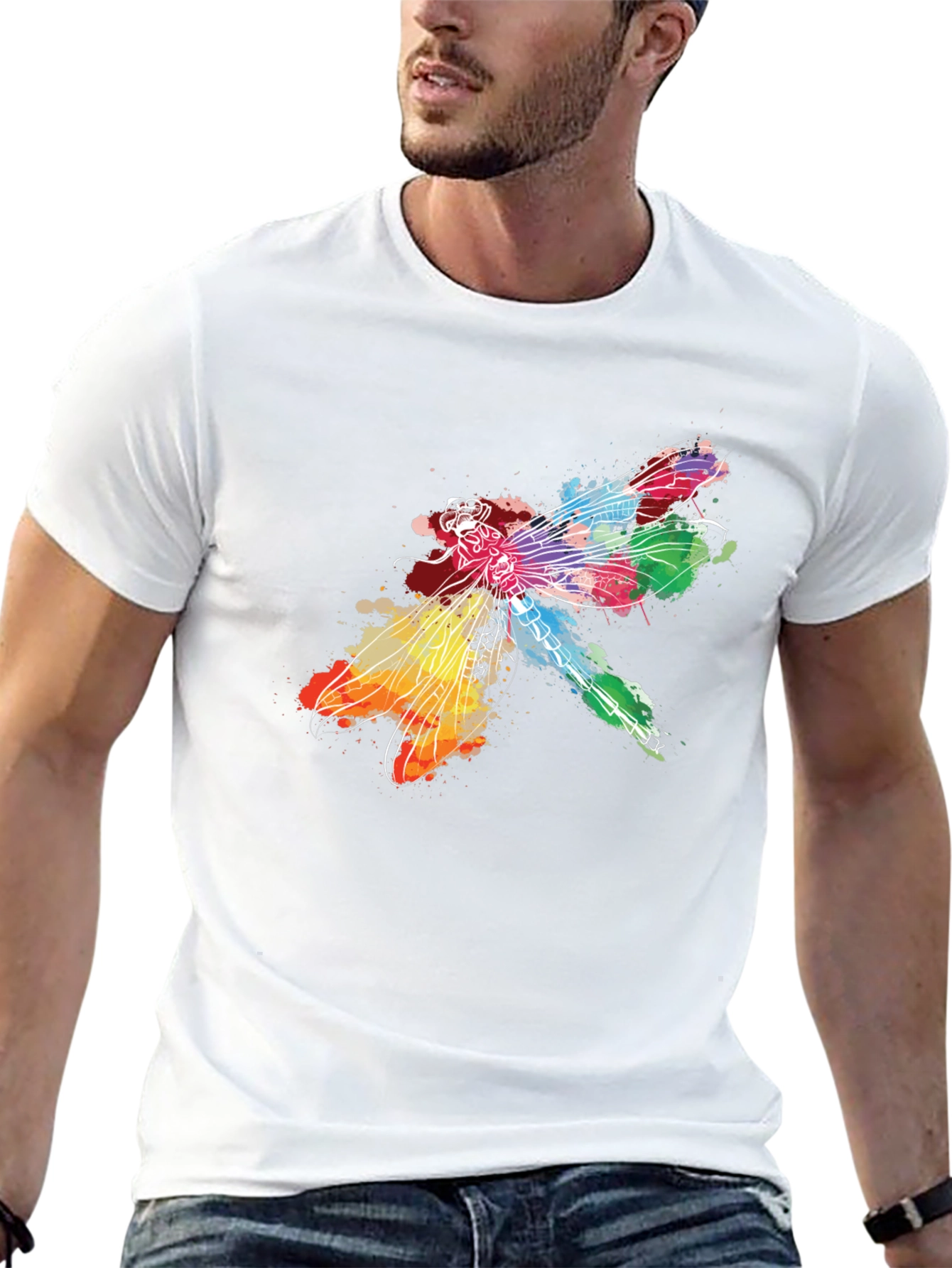 Rainbow Dragonfly Graphic Tee
