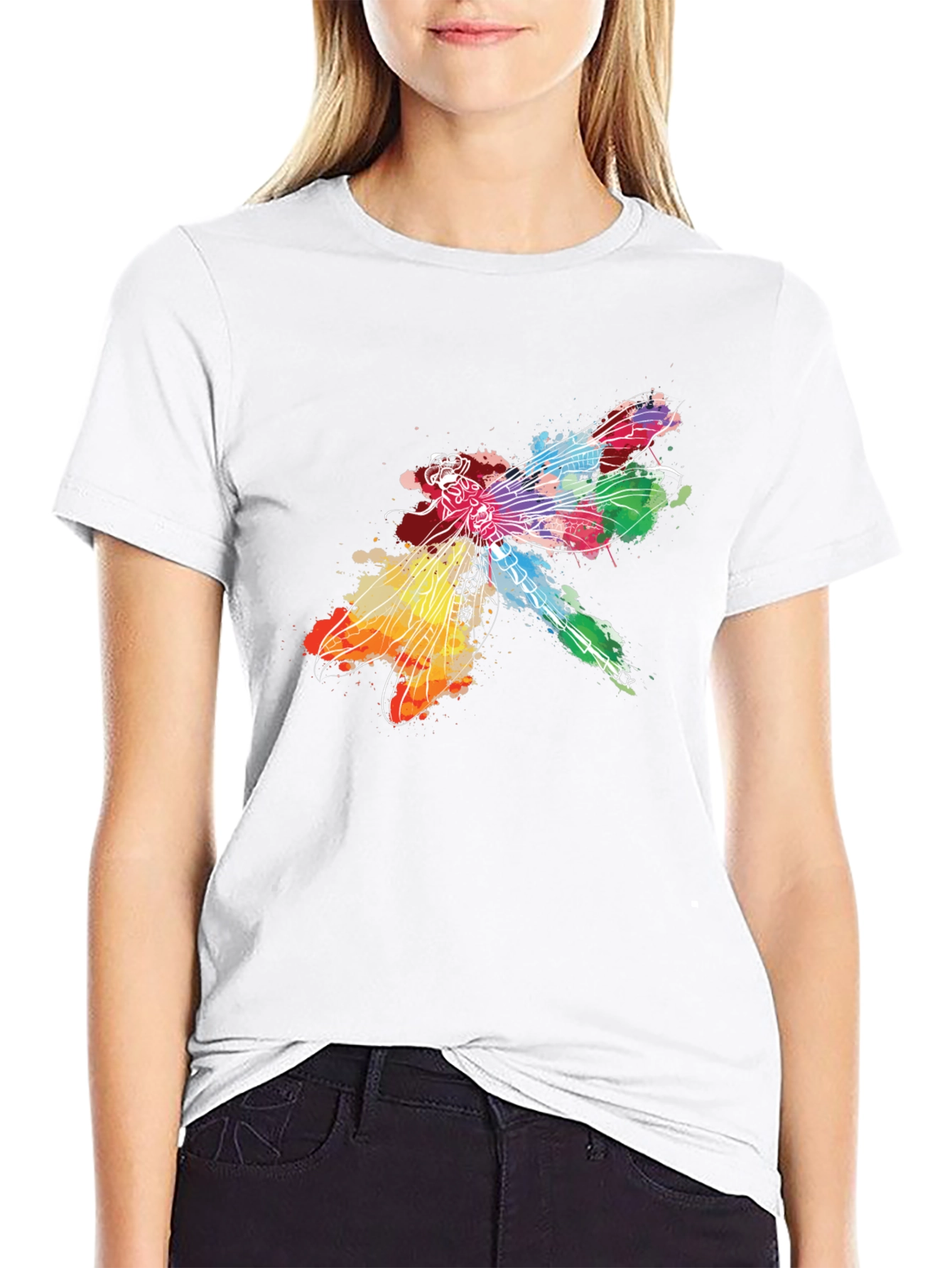 Rainbow Dragonfly Graphic Tee
