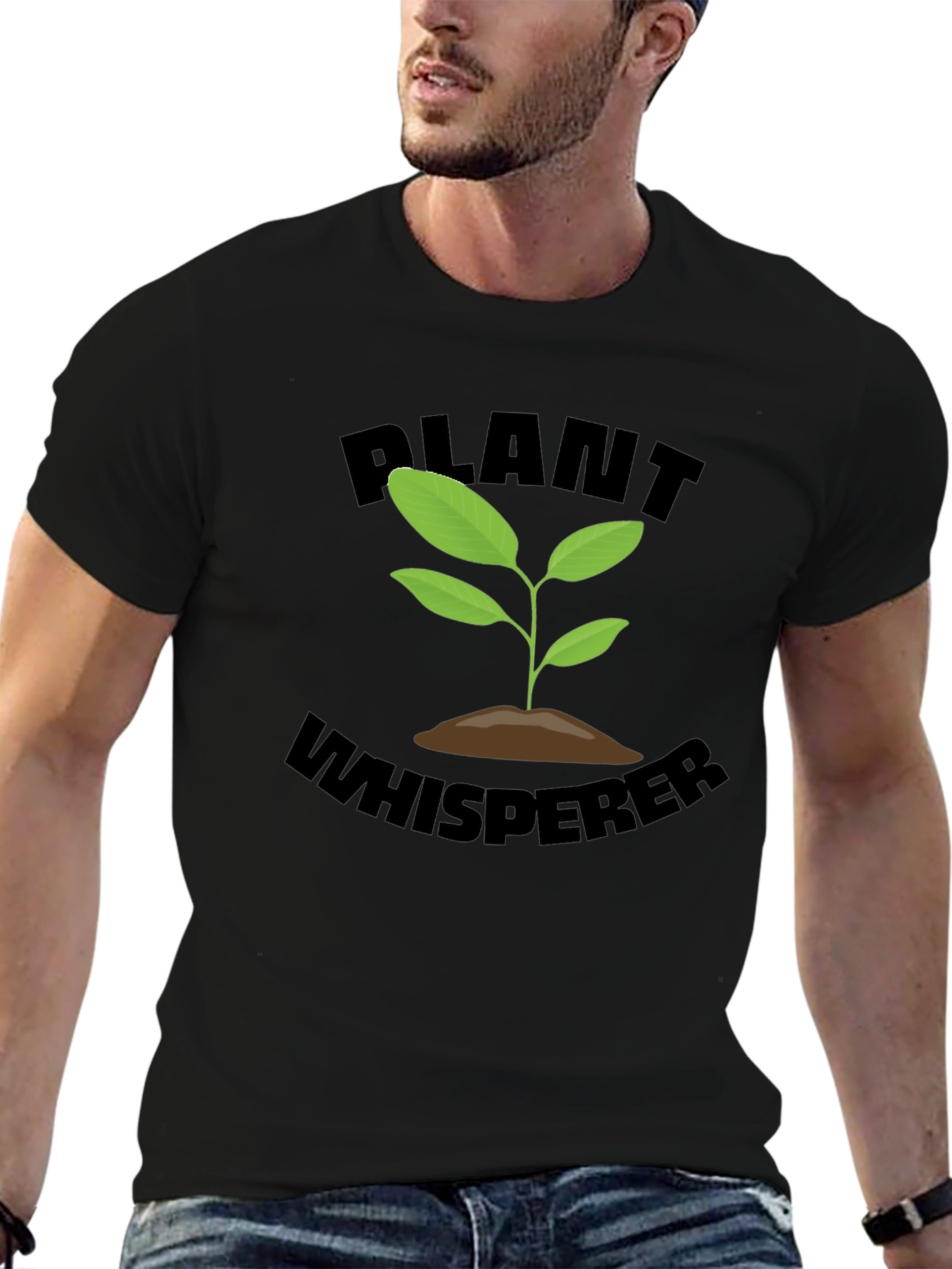 Plant Whisperer Black T-Shirt - Gardening Tee