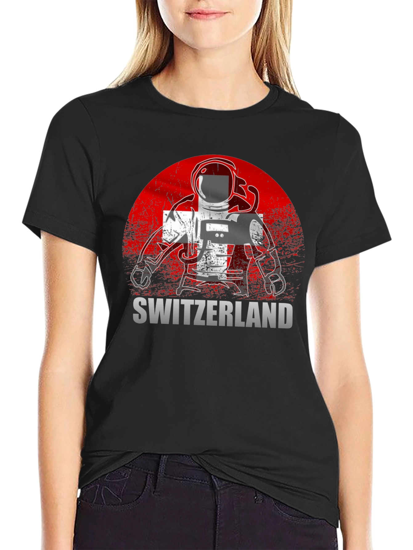 Switzerland Astronaut Graphic Tee