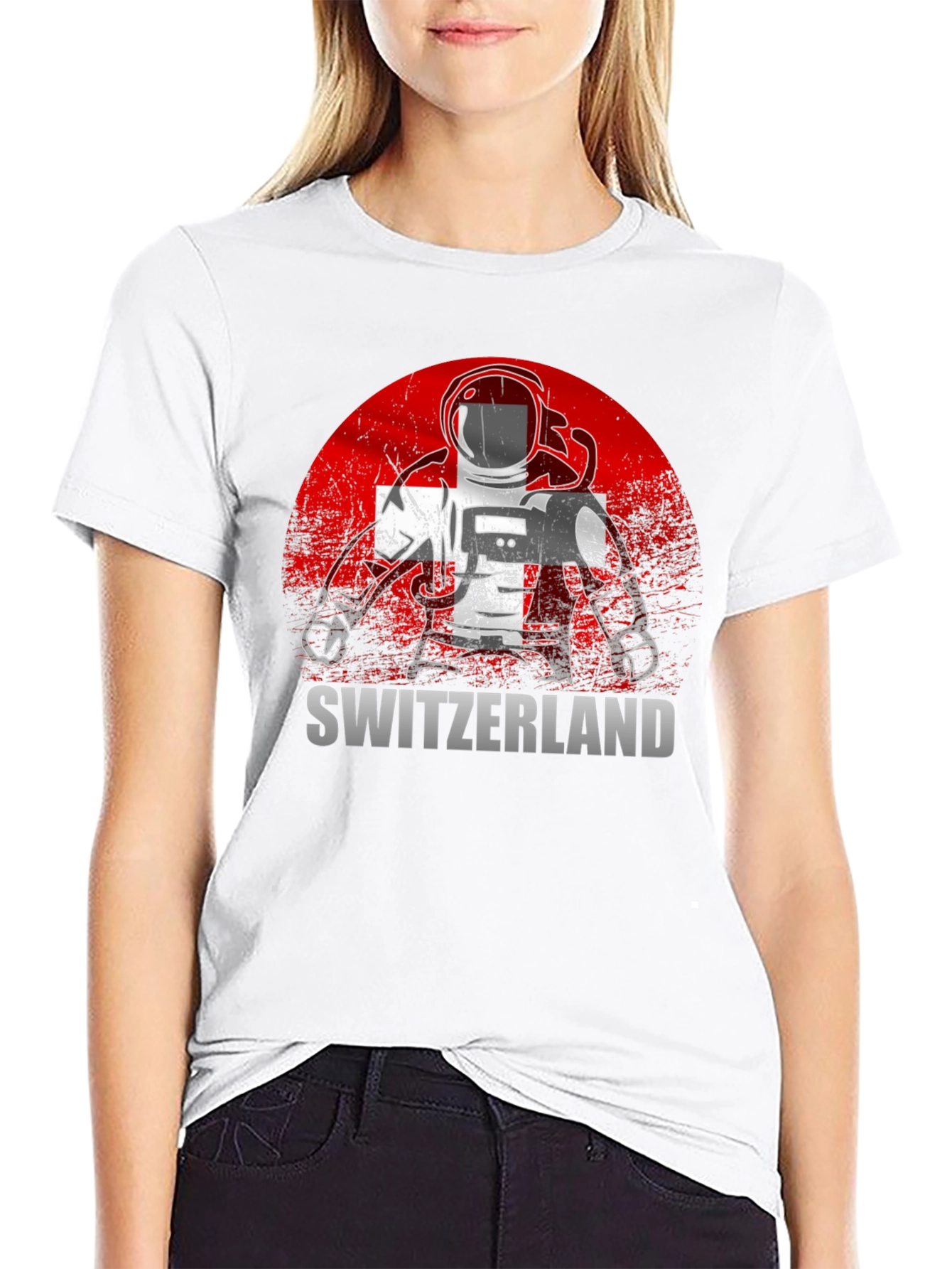 Switzerland Astronaut Graphic Tee