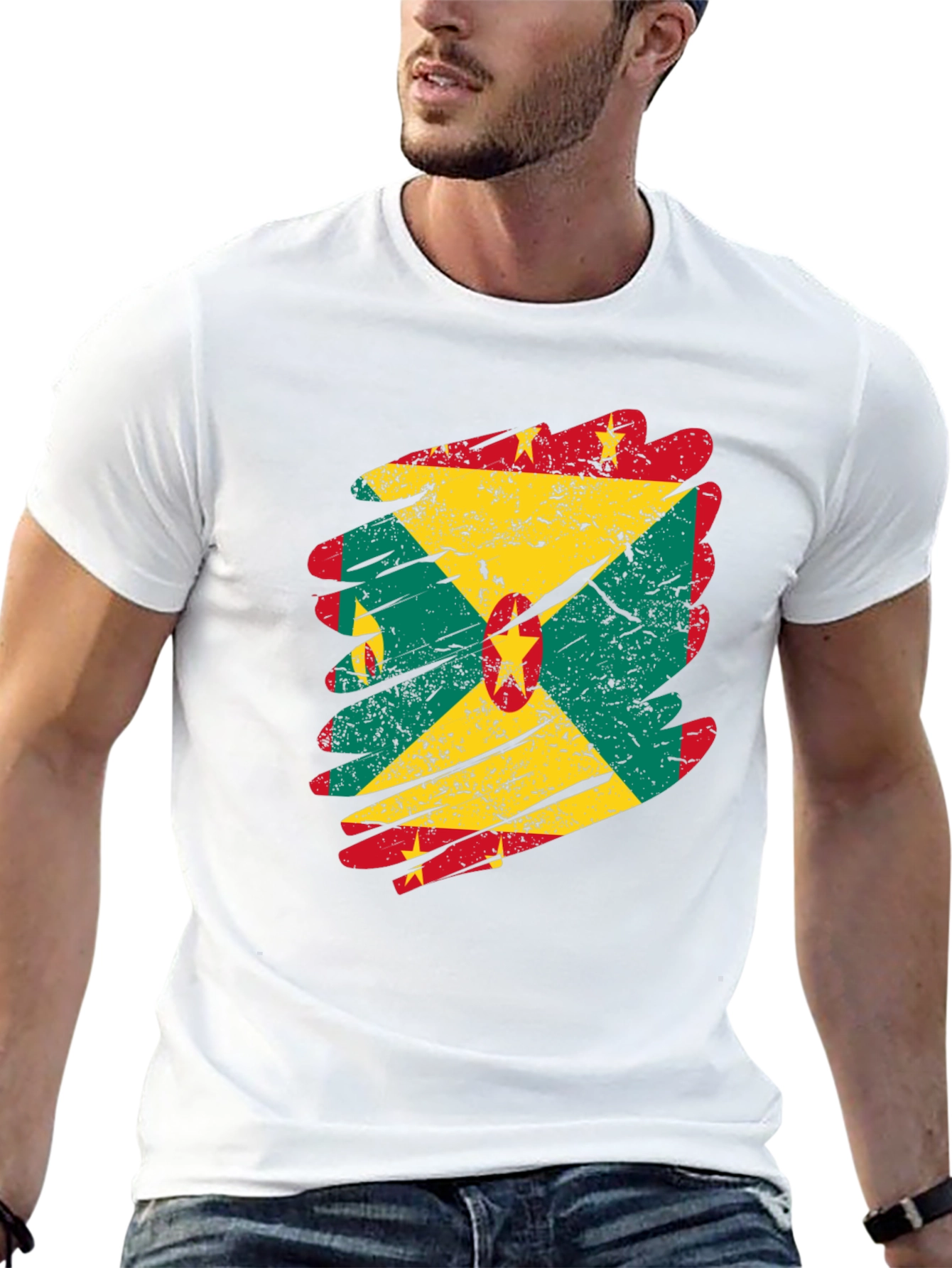 Grenada Flag Grunge T-Shirt - National Pride Tee