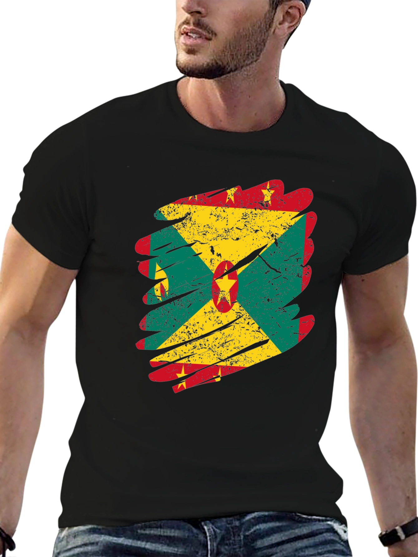 Grenada Flag Grunge T-Shirt - National Pride Tee