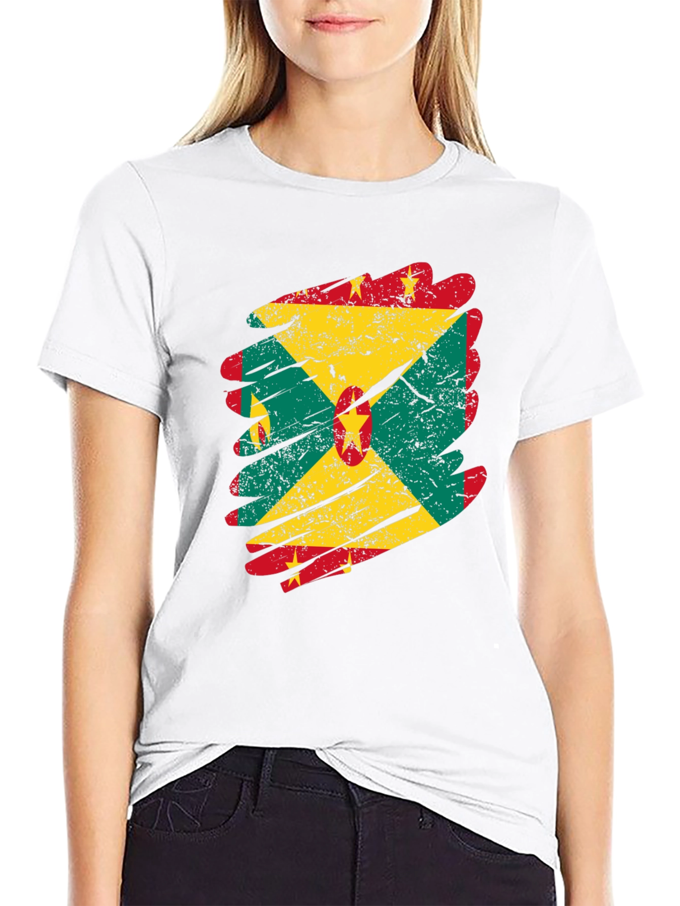 Grenada Flag Grunge T-Shirt - National Pride Tee