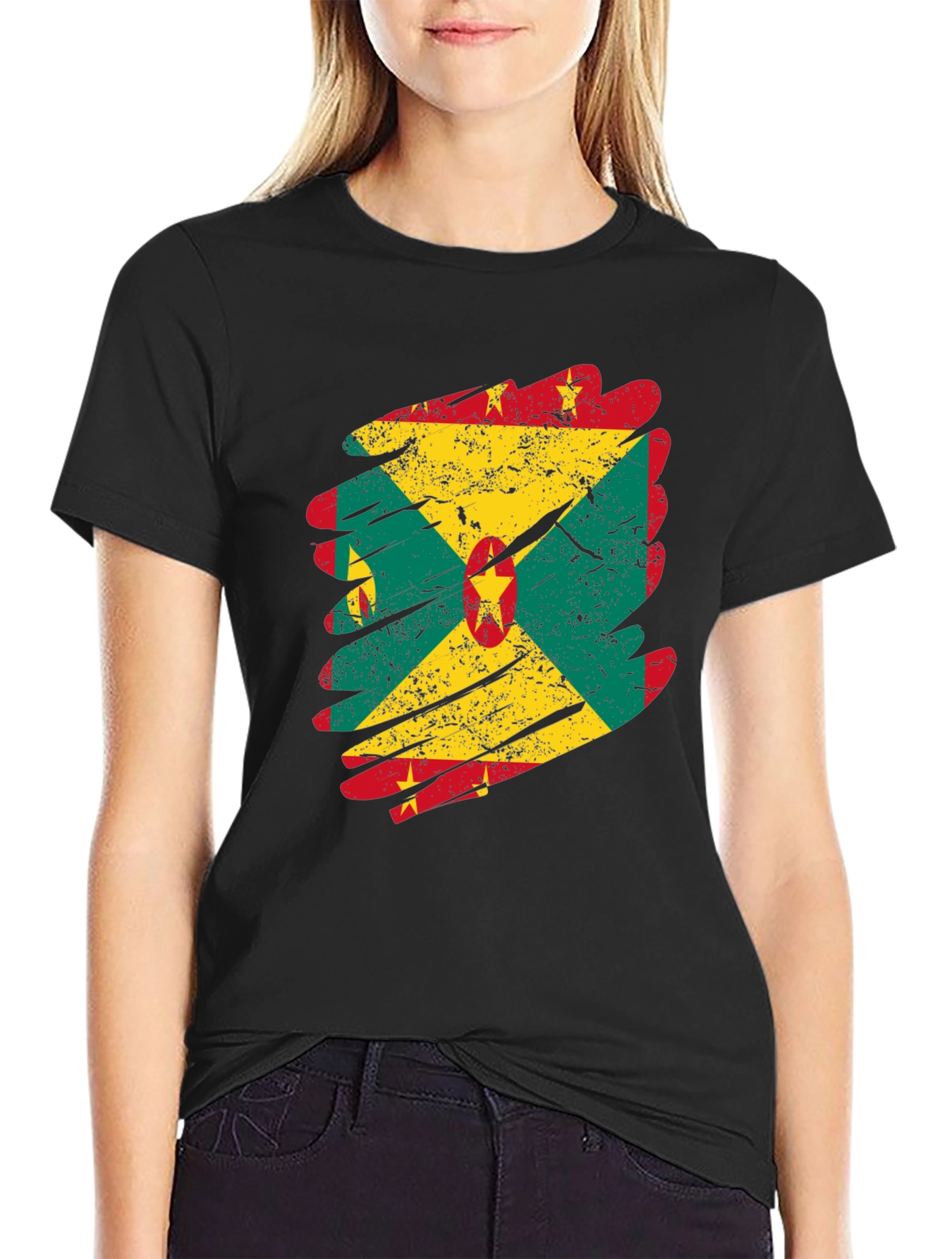 Grenada Flag Grunge T-Shirt - National Pride Tee
