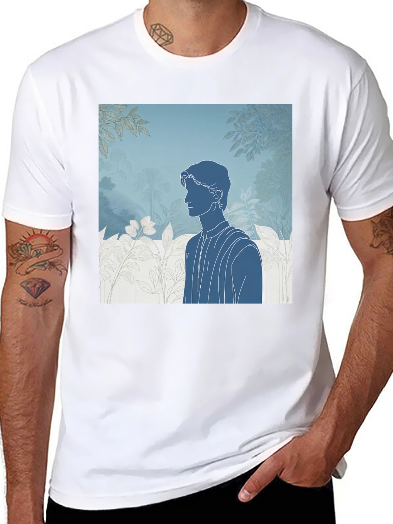 Abstract Silhouette Graphic Tee - Modern Art Shirt