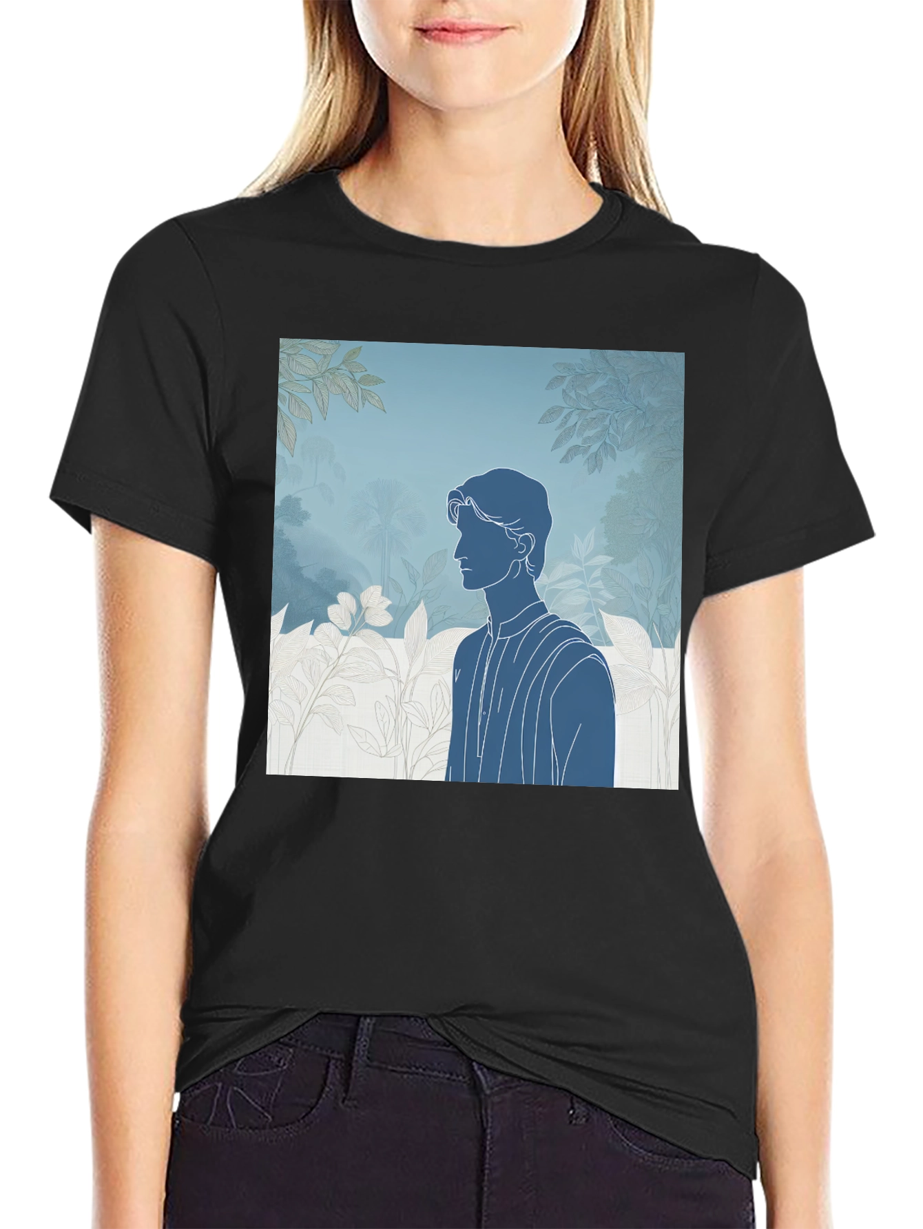 Abstract Silhouette Graphic Tee - Modern Art Shirt