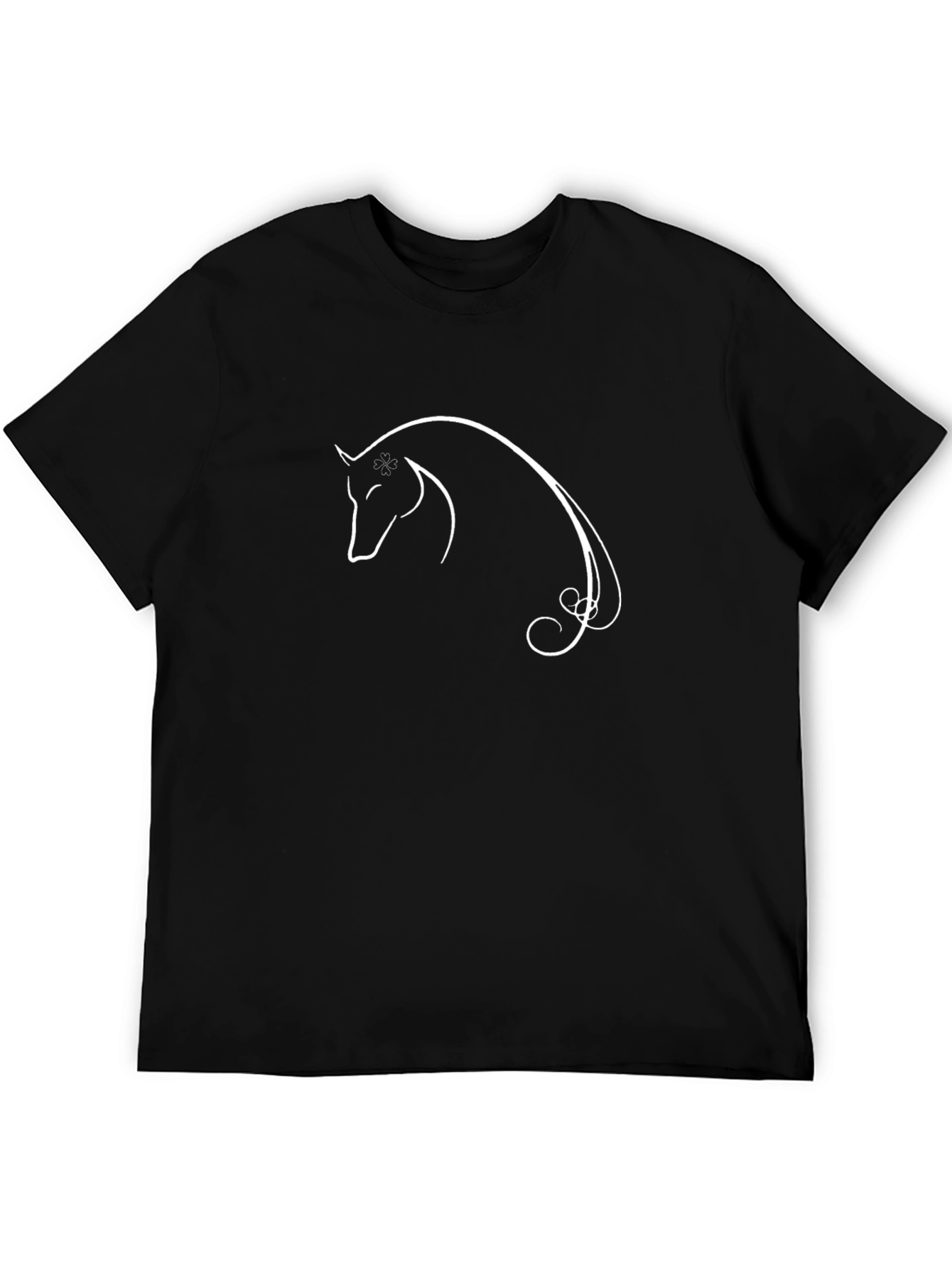 Elegant Horse Graphic Black T-Shirt