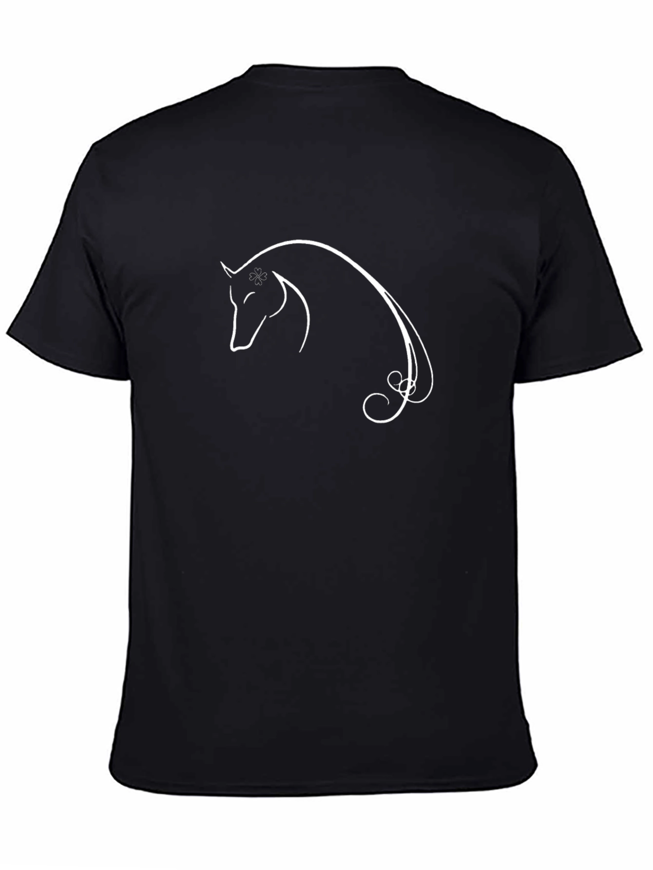 Elegant Horse Graphic Black T-Shirt