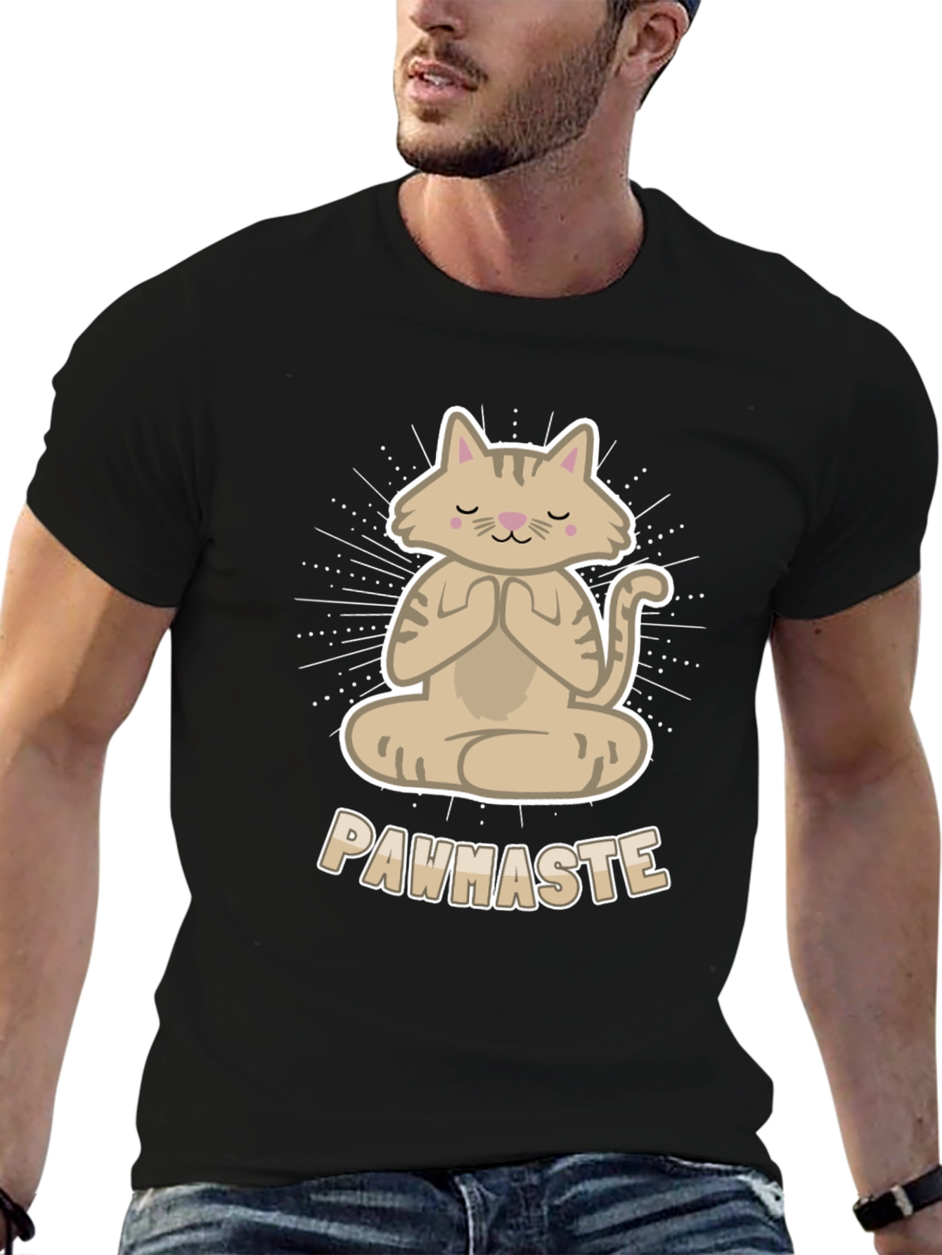 Meditating Cat Tee - Pawhaste Design