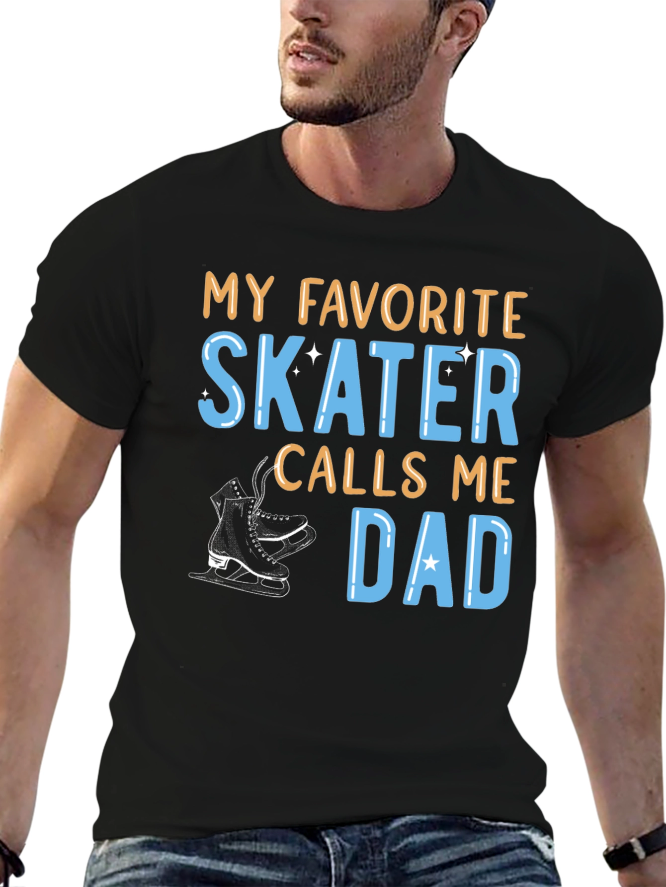 Favorite Skater Dad Graphic Tee - Black