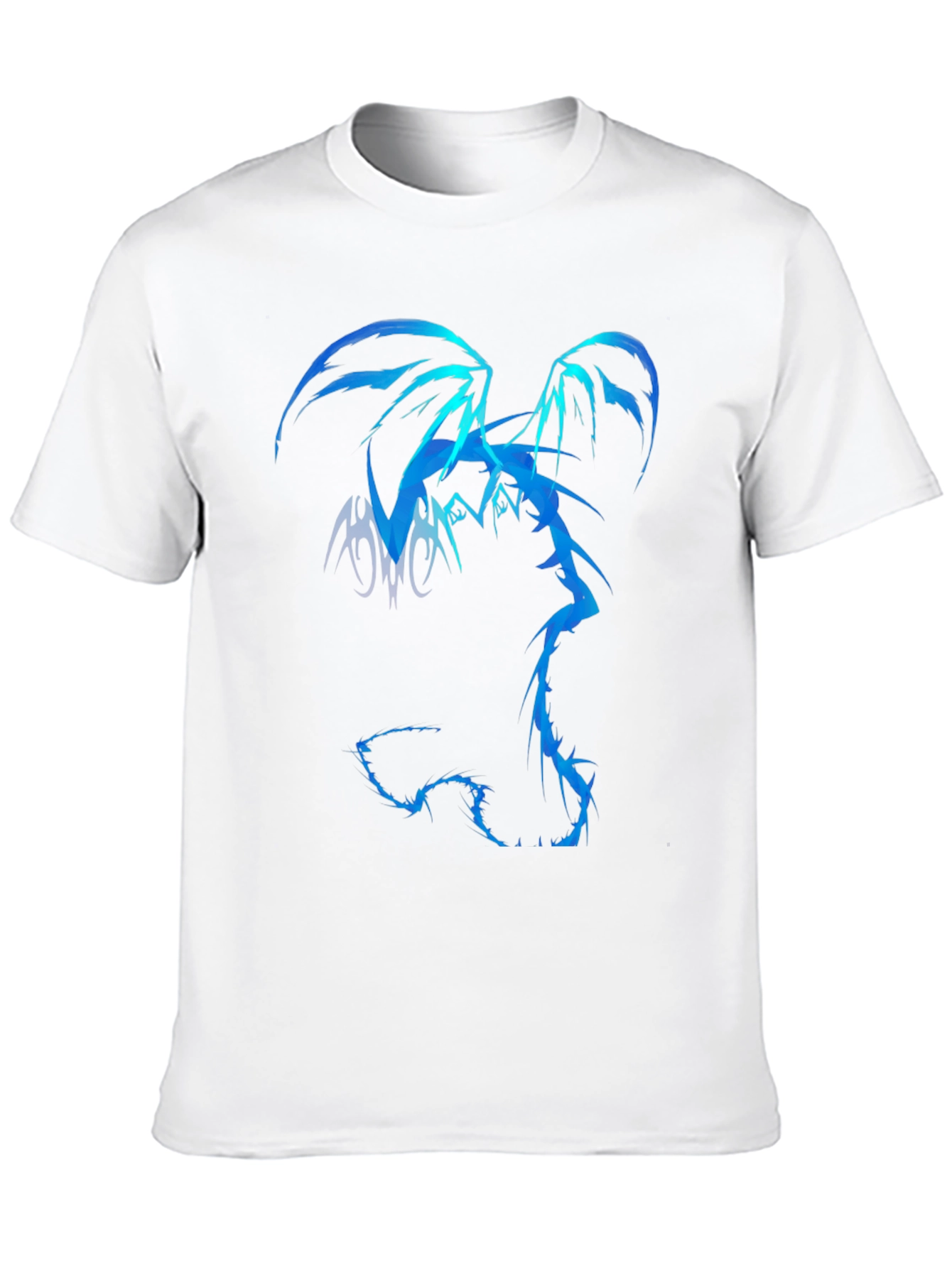 Abstract Blue Dragon Graphic Print T-Shirt