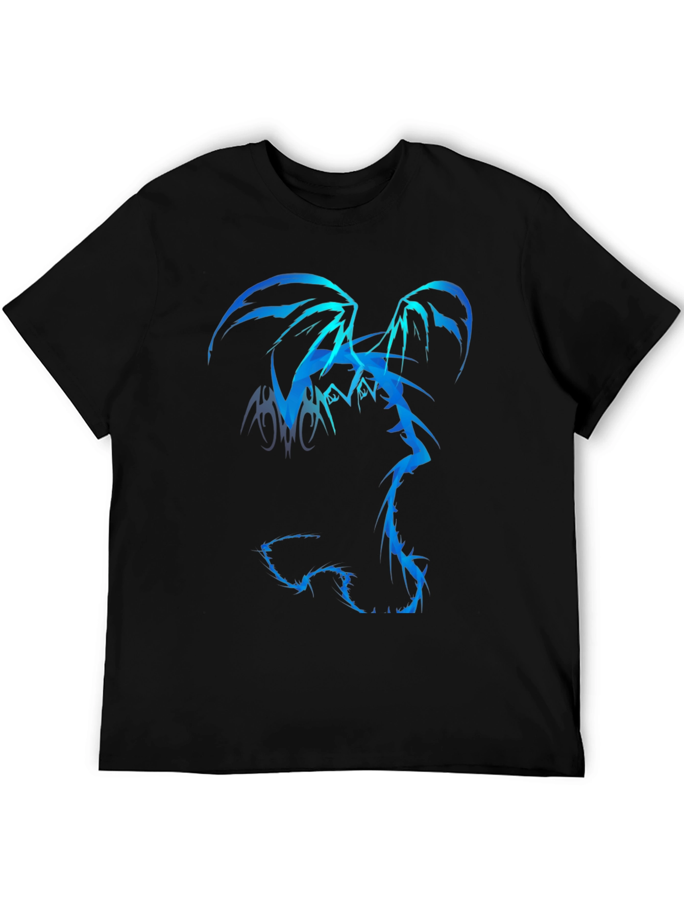 Abstract Blue Dragon Graphic Print T-Shirt