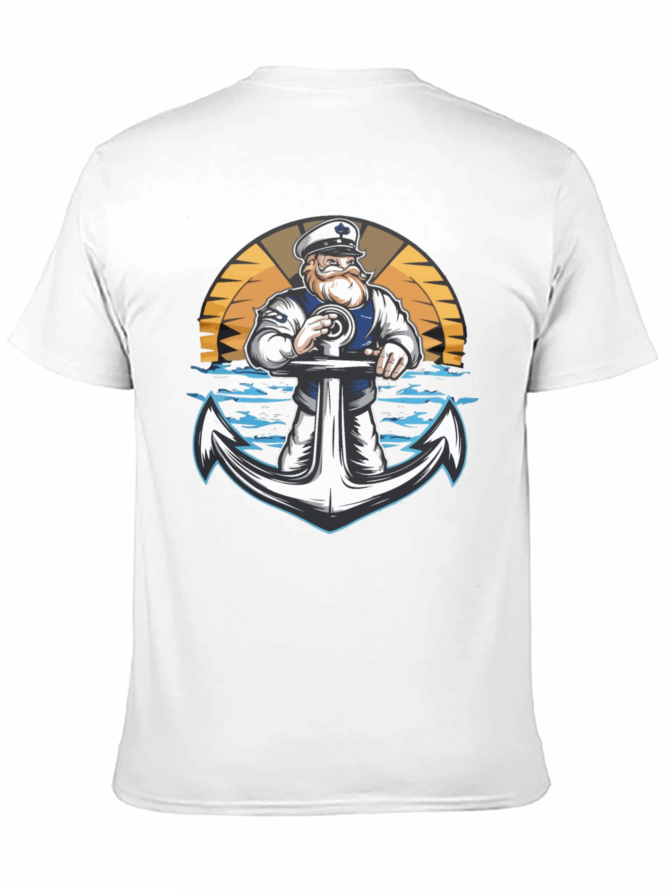Nautical Sailor & Anchor Graphic T-Shirt