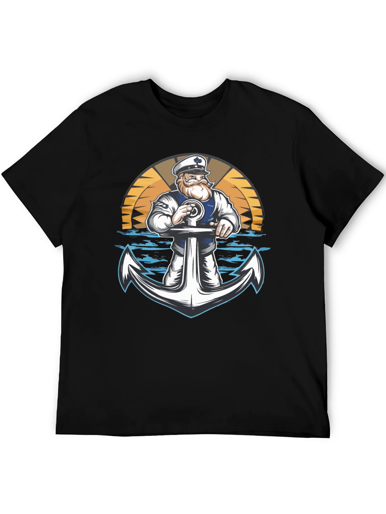 Nautical Sailor & Anchor Graphic T-Shirt