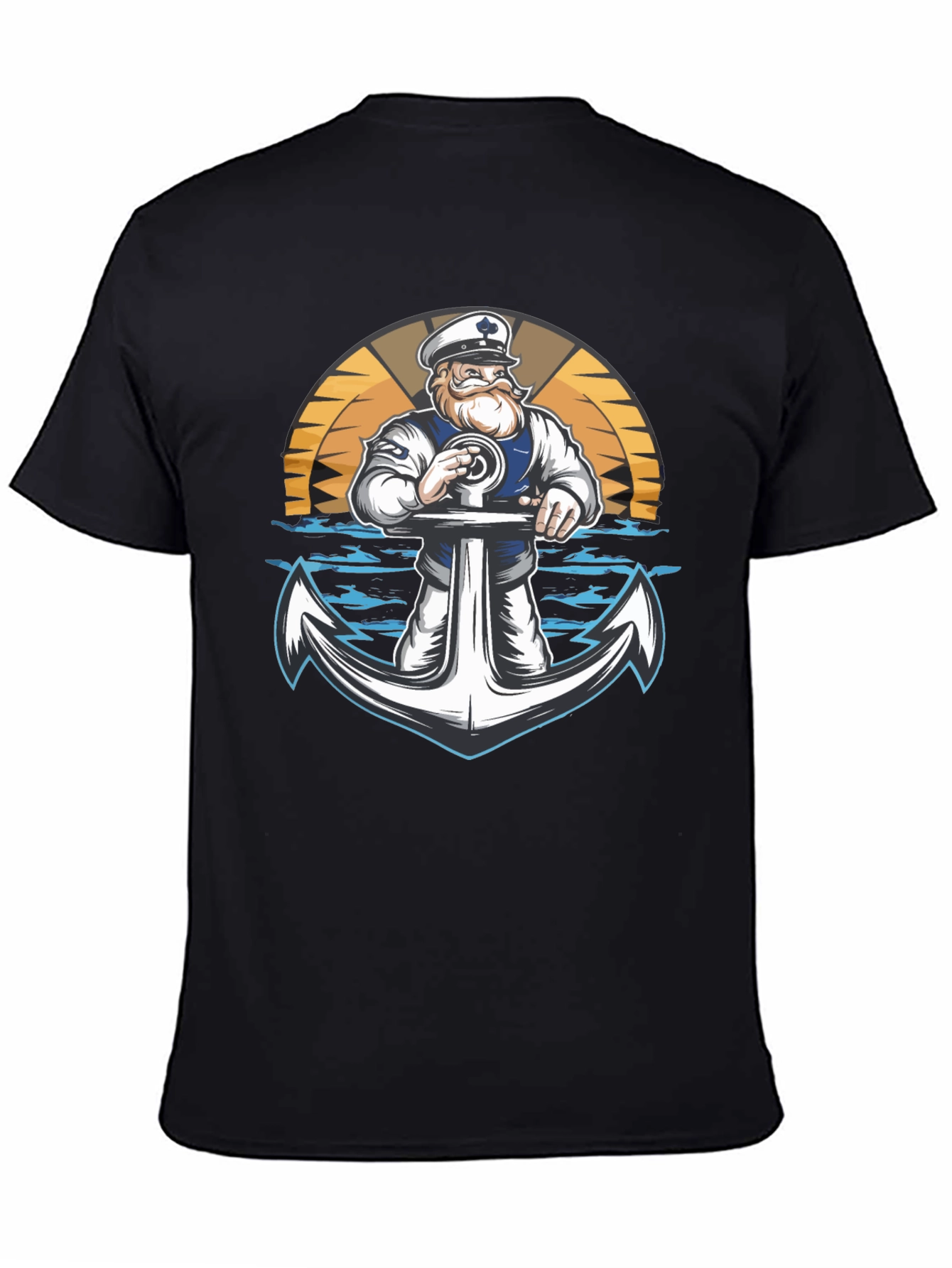 Nautical Sailor & Anchor Graphic T-Shirt