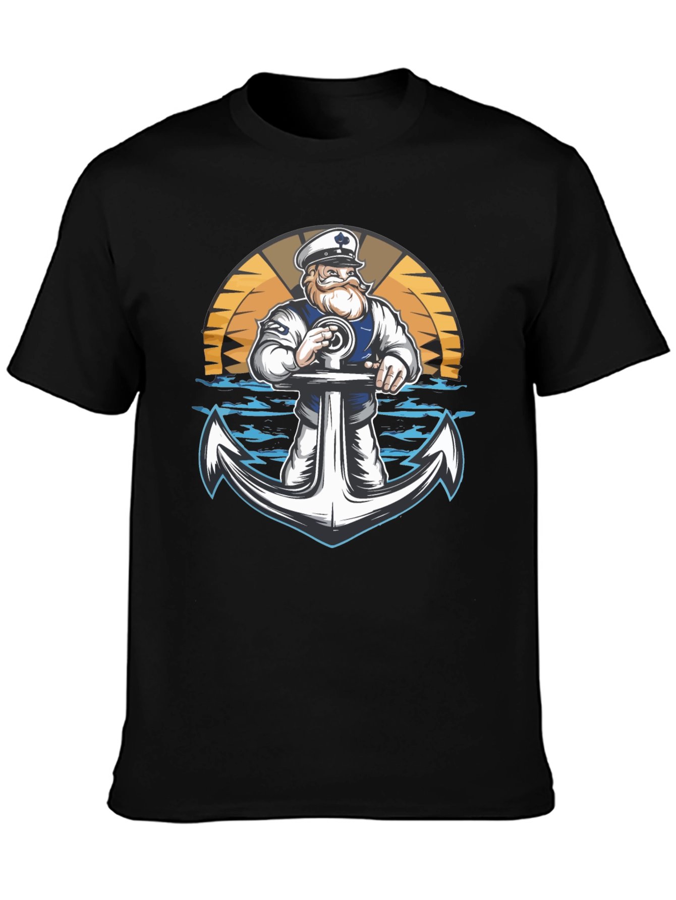 Nautical Sailor & Anchor Graphic T-Shirt