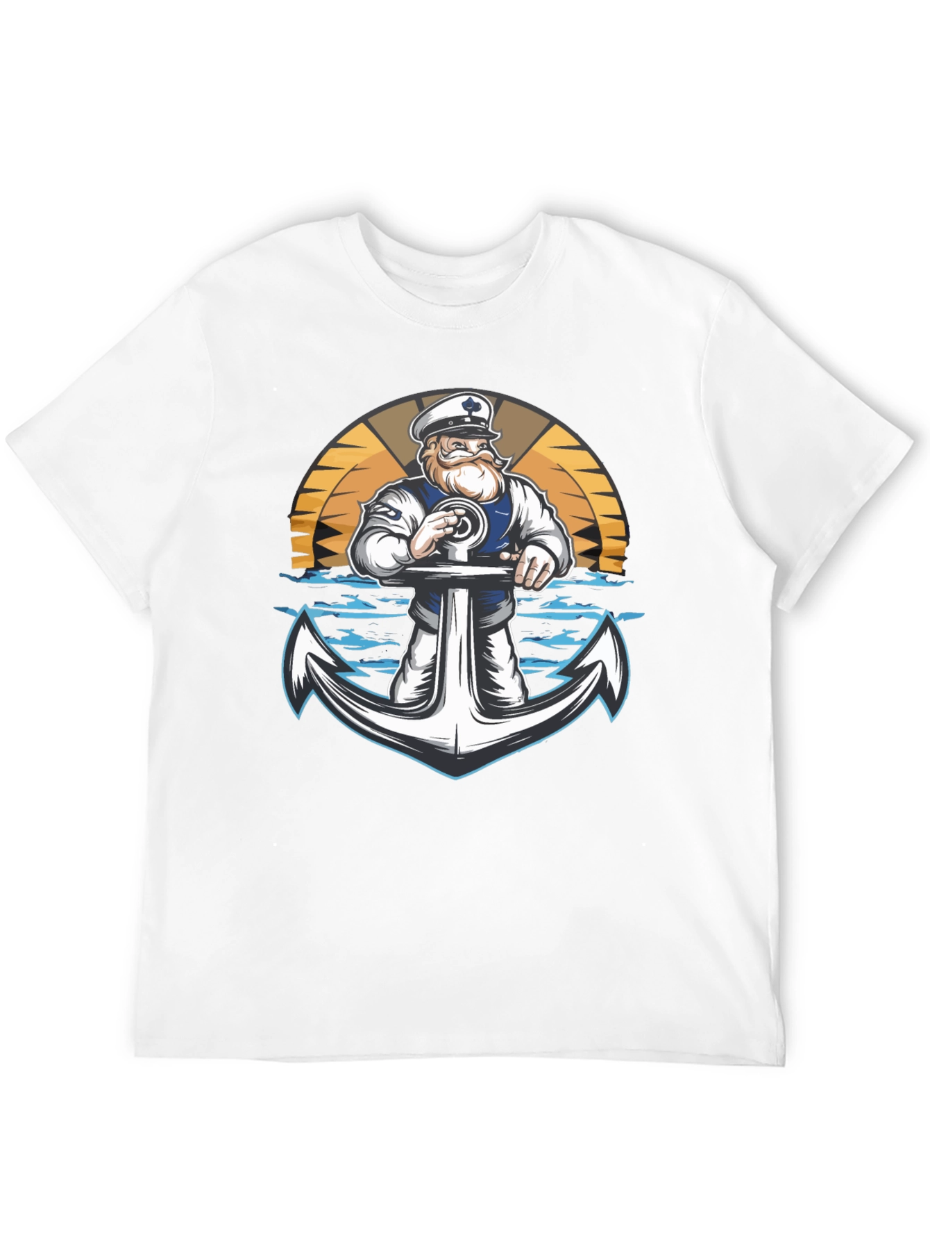 Nautical Sailor & Anchor Graphic T-Shirt