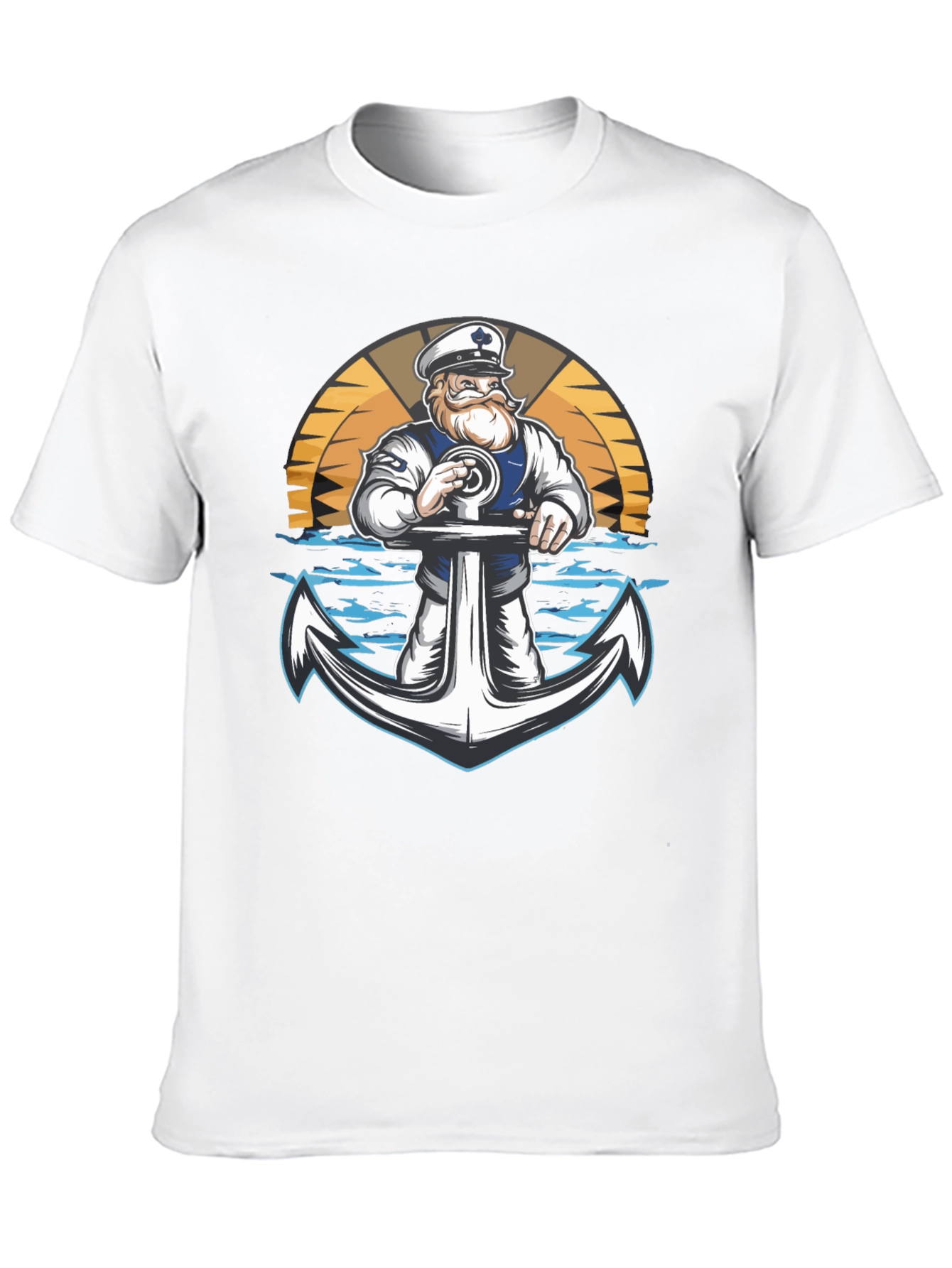 Nautical Sailor & Anchor Graphic T-Shirt