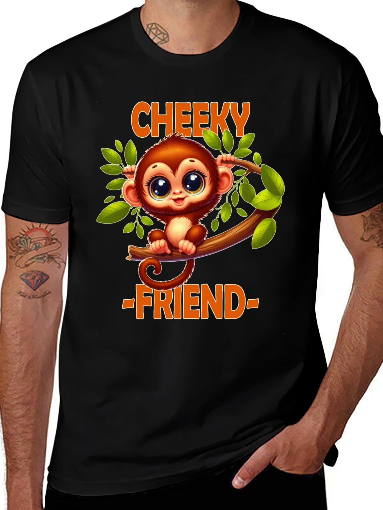 Cheeky Monkey Friend T-Shirt - Cute Cartoon Animal Tee