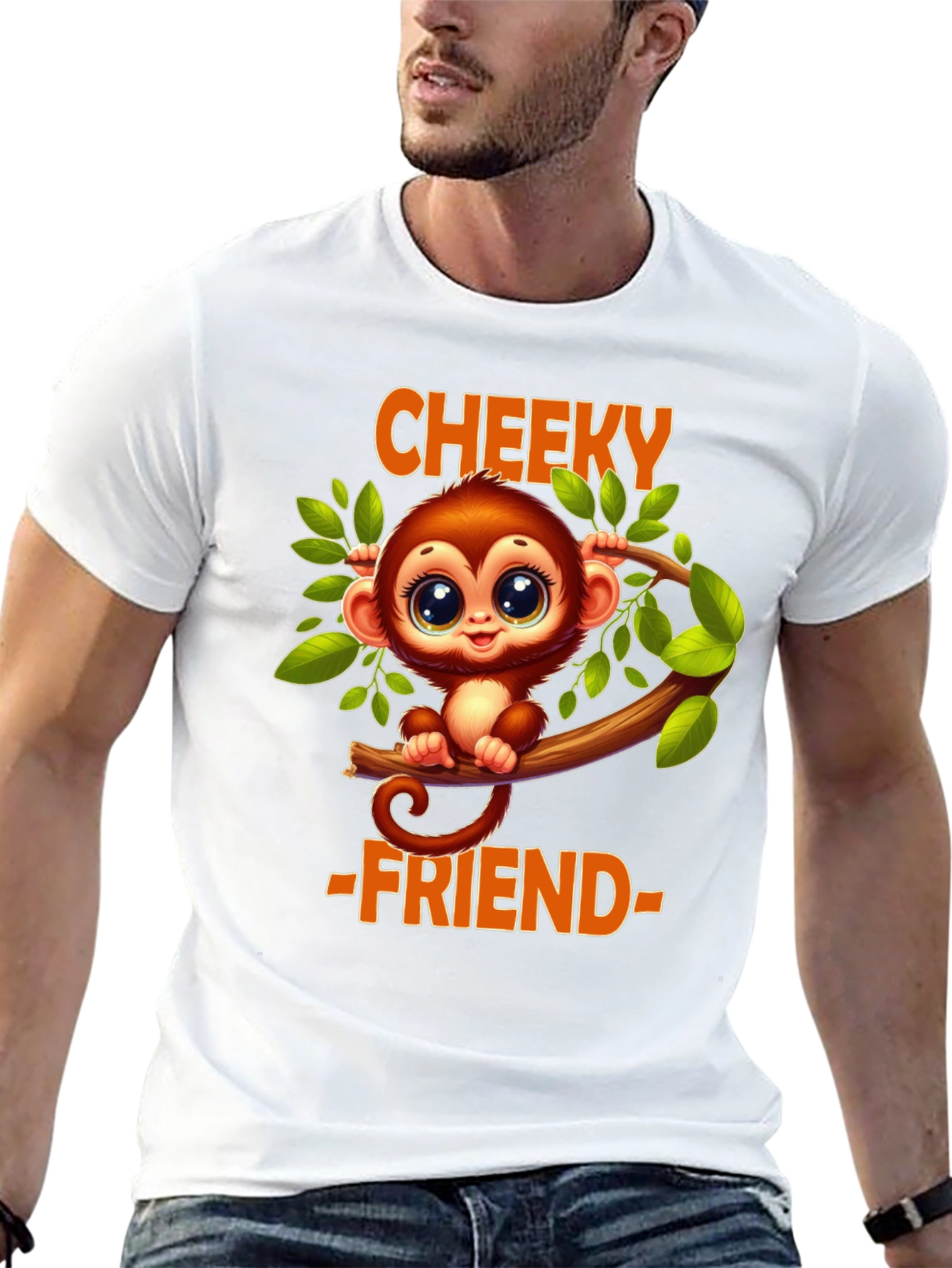 Cheeky Monkey Friend T-Shirt - Cute Cartoon Animal Tee