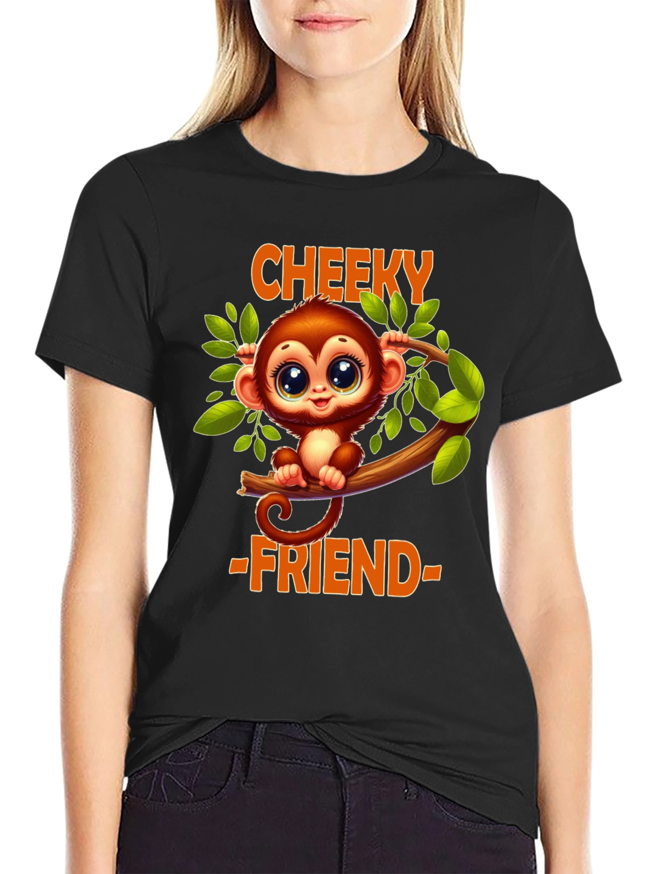 Cheeky Monkey Friend T-Shirt - Cute Cartoon Animal Tee