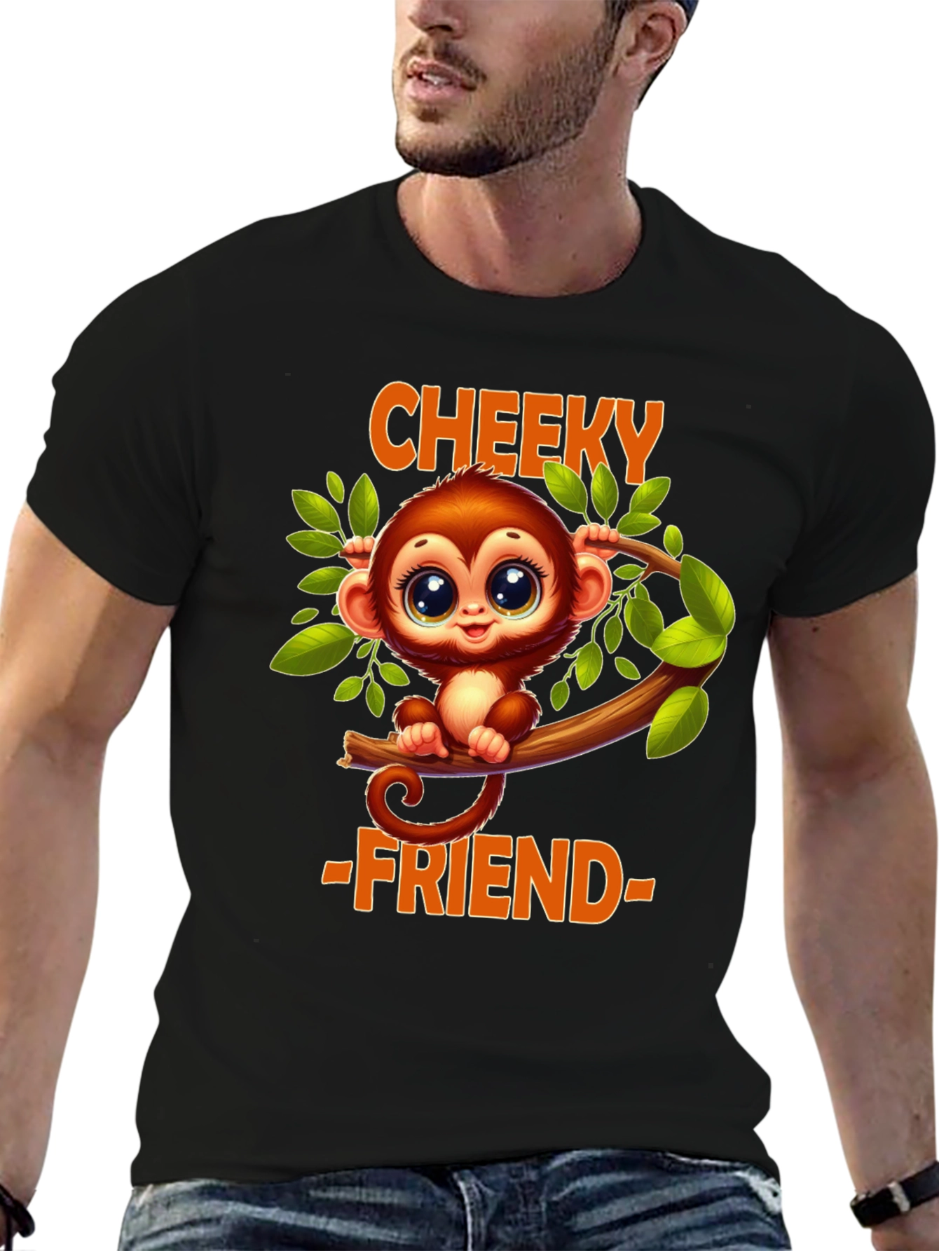 Cheeky Monkey Friend T-Shirt - Cute Cartoon Animal Tee