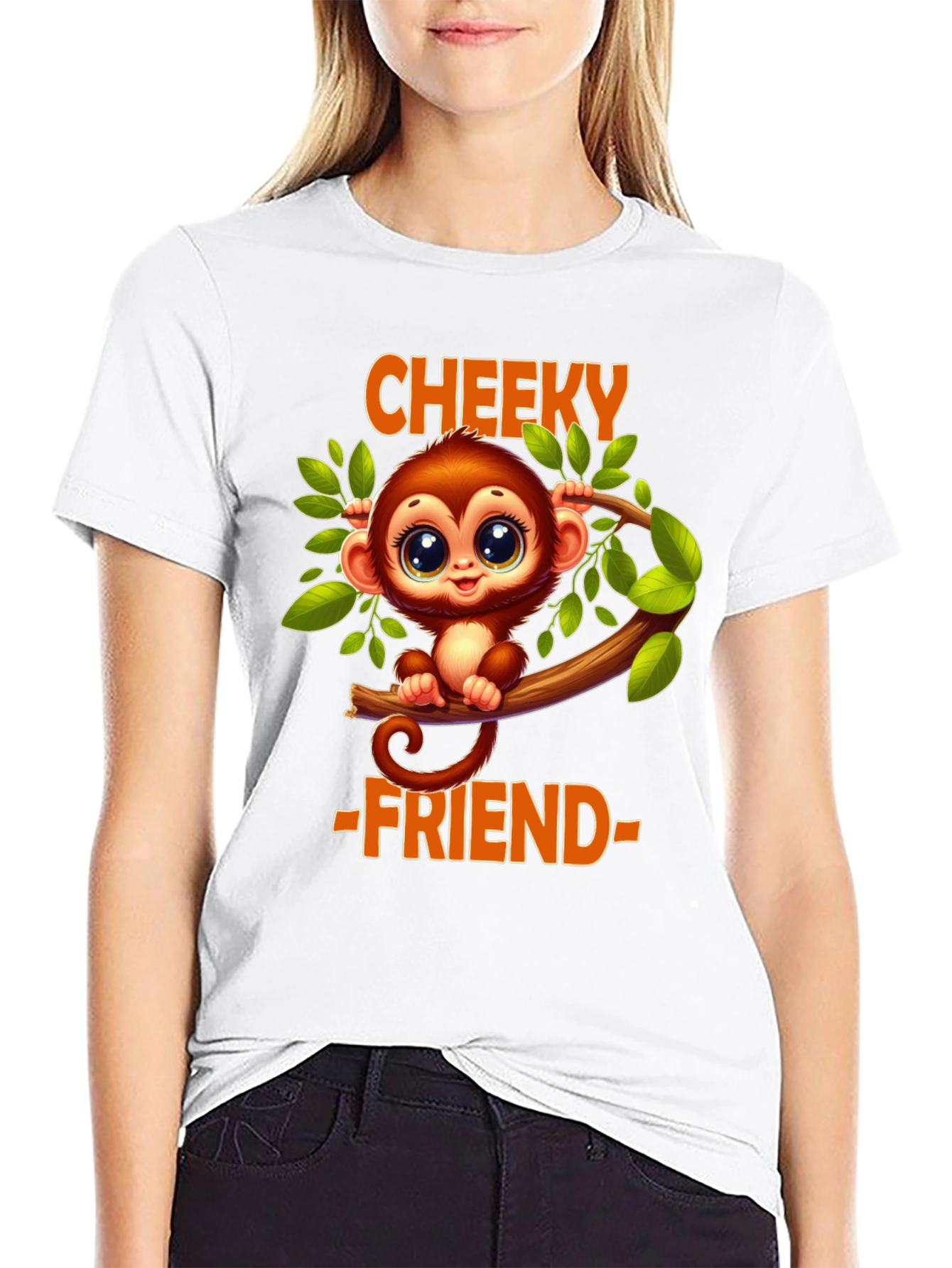 Cheeky Monkey Friend T-Shirt - Cute Cartoon Animal Tee