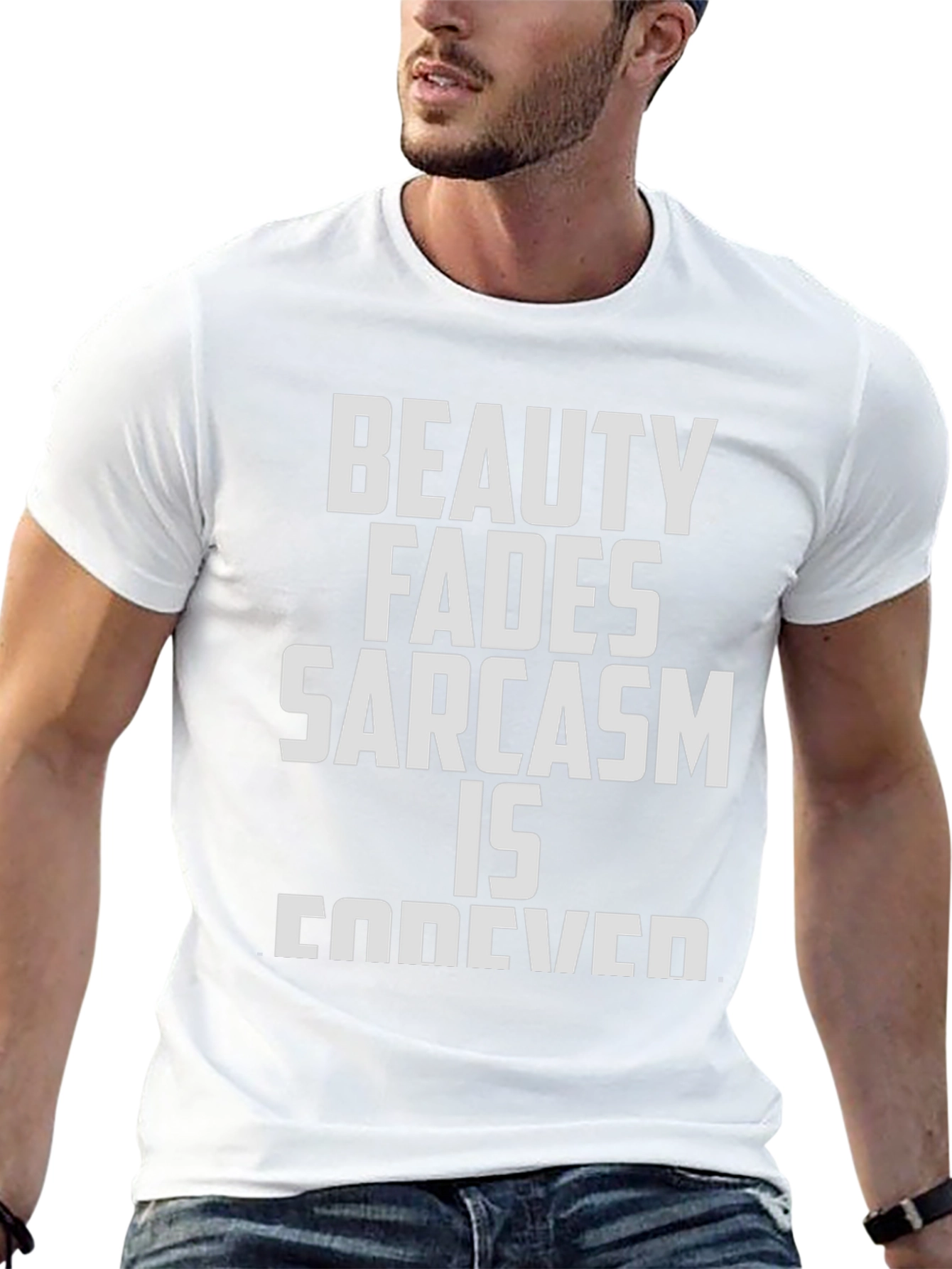 Beauty Fades Sarcasm Forever Black T-Shirt