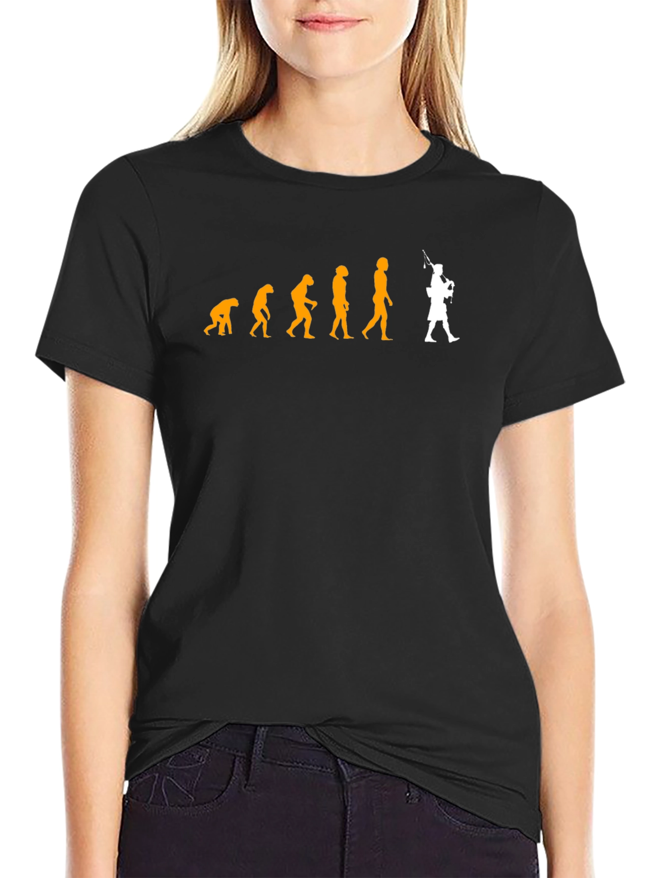 Evolution of Man Bagpipe T-Shirt