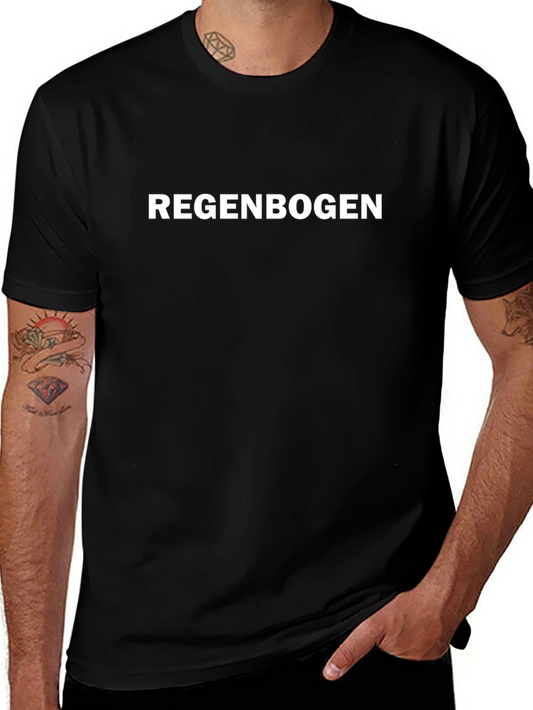 Regenbogen Tee: Simple Black Rainbow Graphic T-Shirt