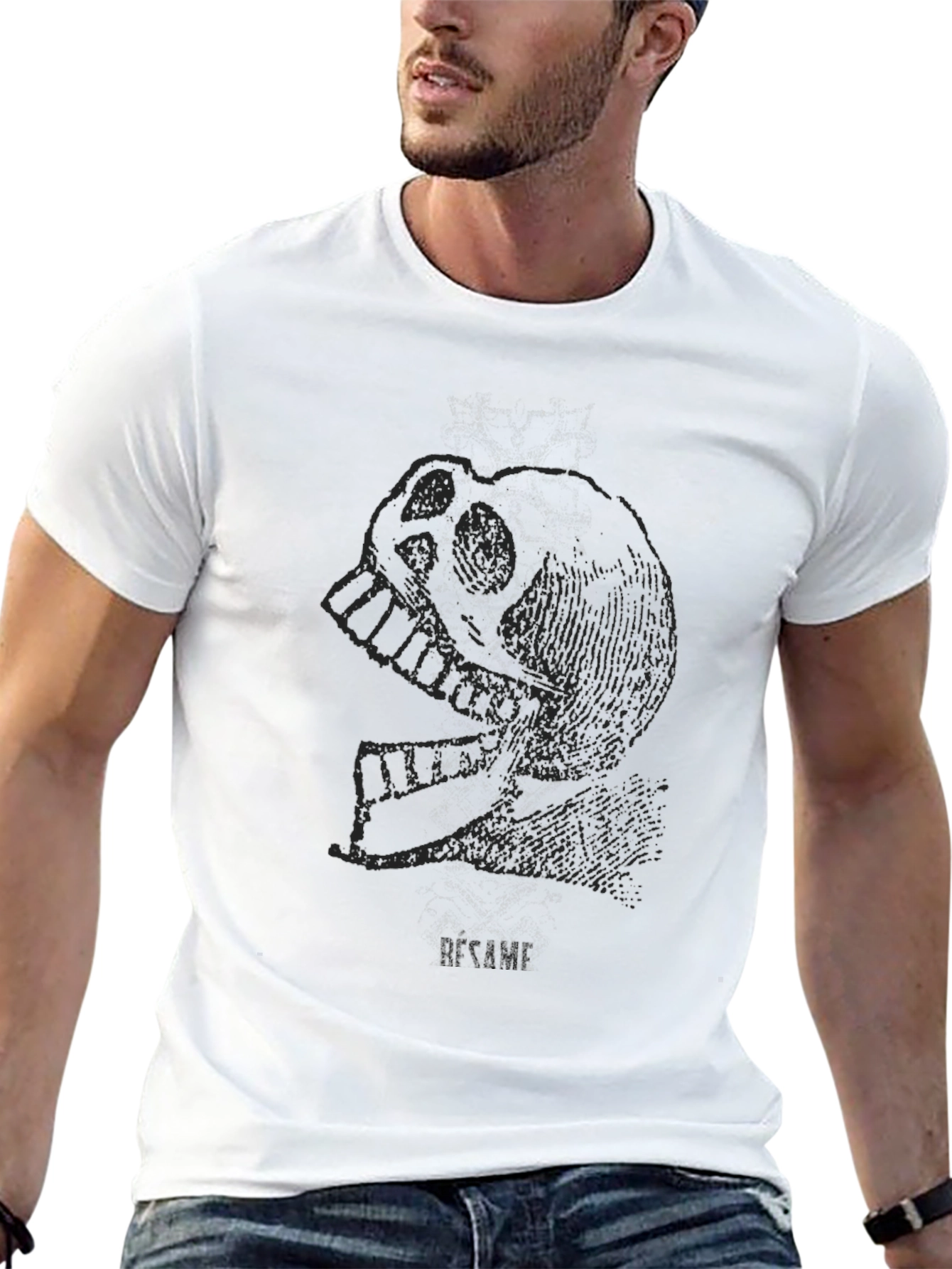 Edgy Skull Graphic Tee - Mens Black T-Shirt