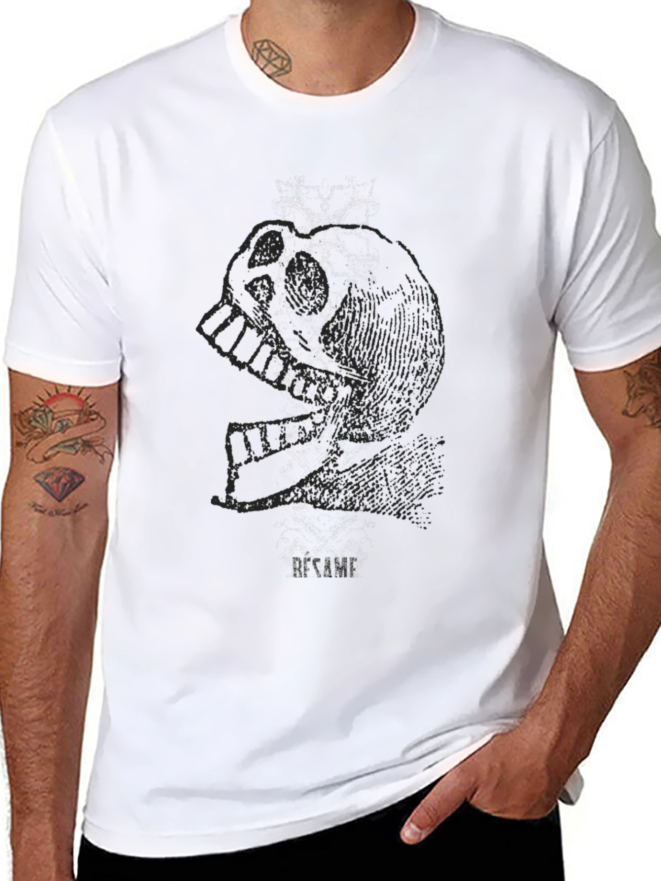 Edgy Skull Graphic Tee - Mens Black T-Shirt
