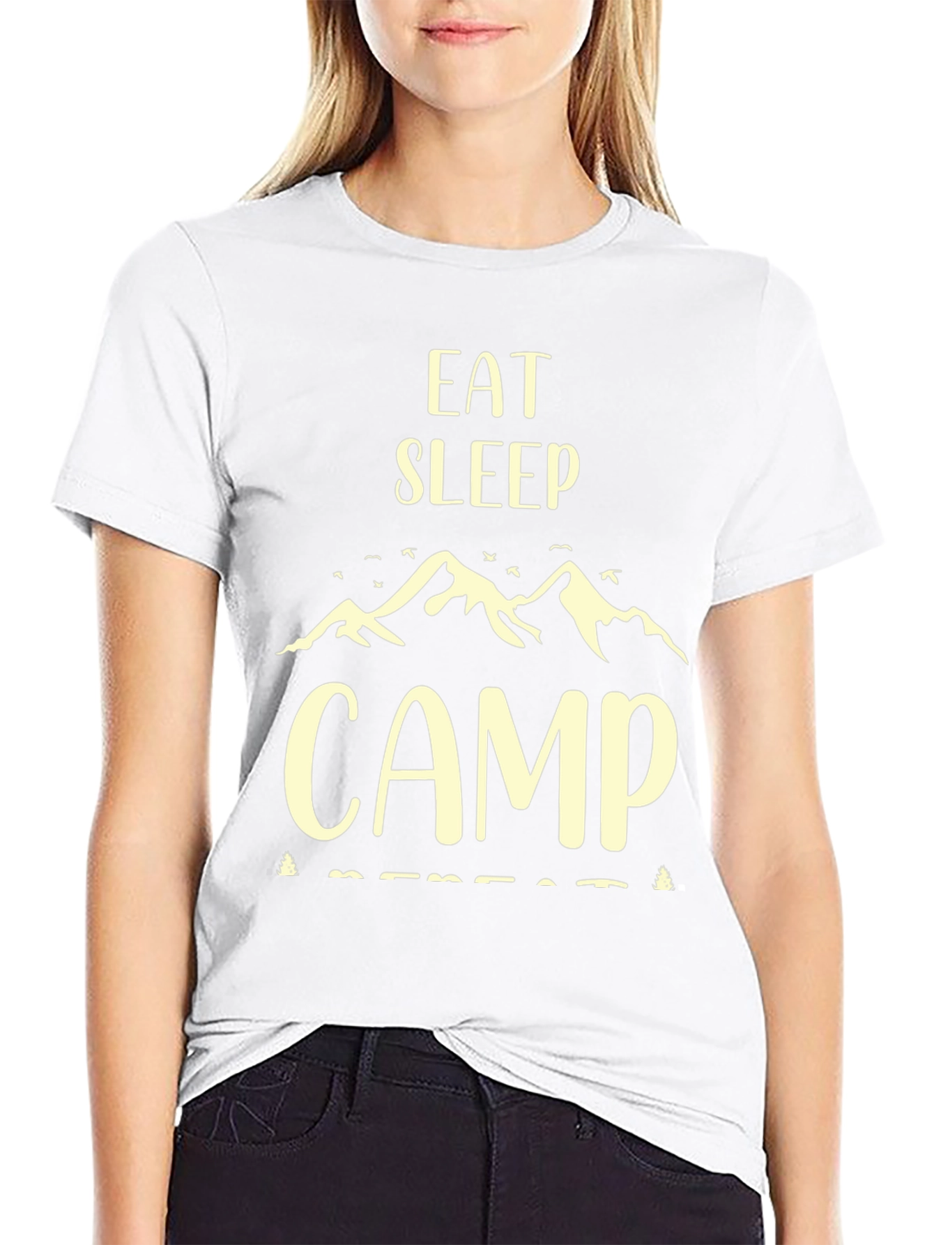 Eat Sleep Camp Repeat Black T-Shirt