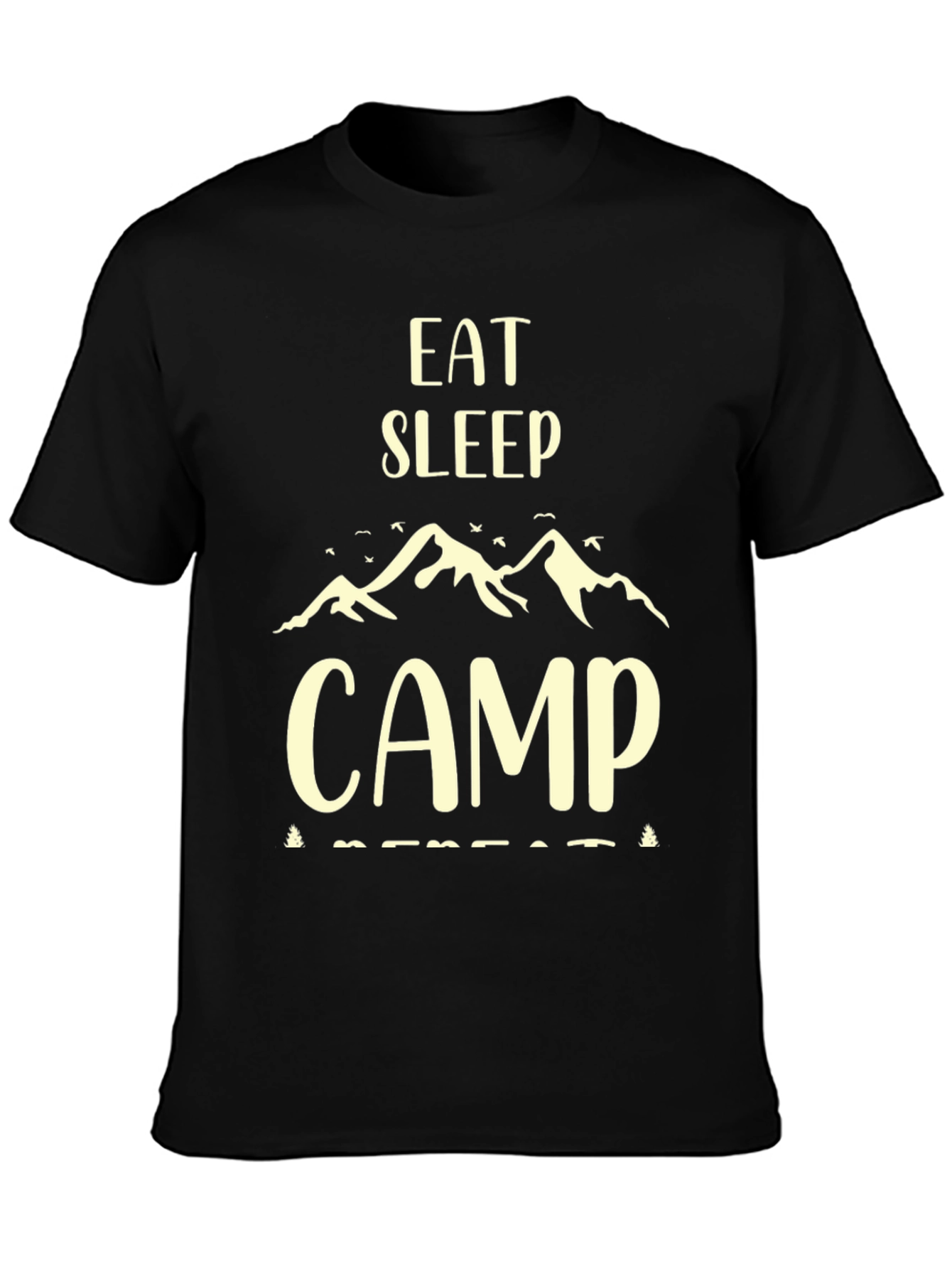 Eat Sleep Camp Repeat Black T-Shirt