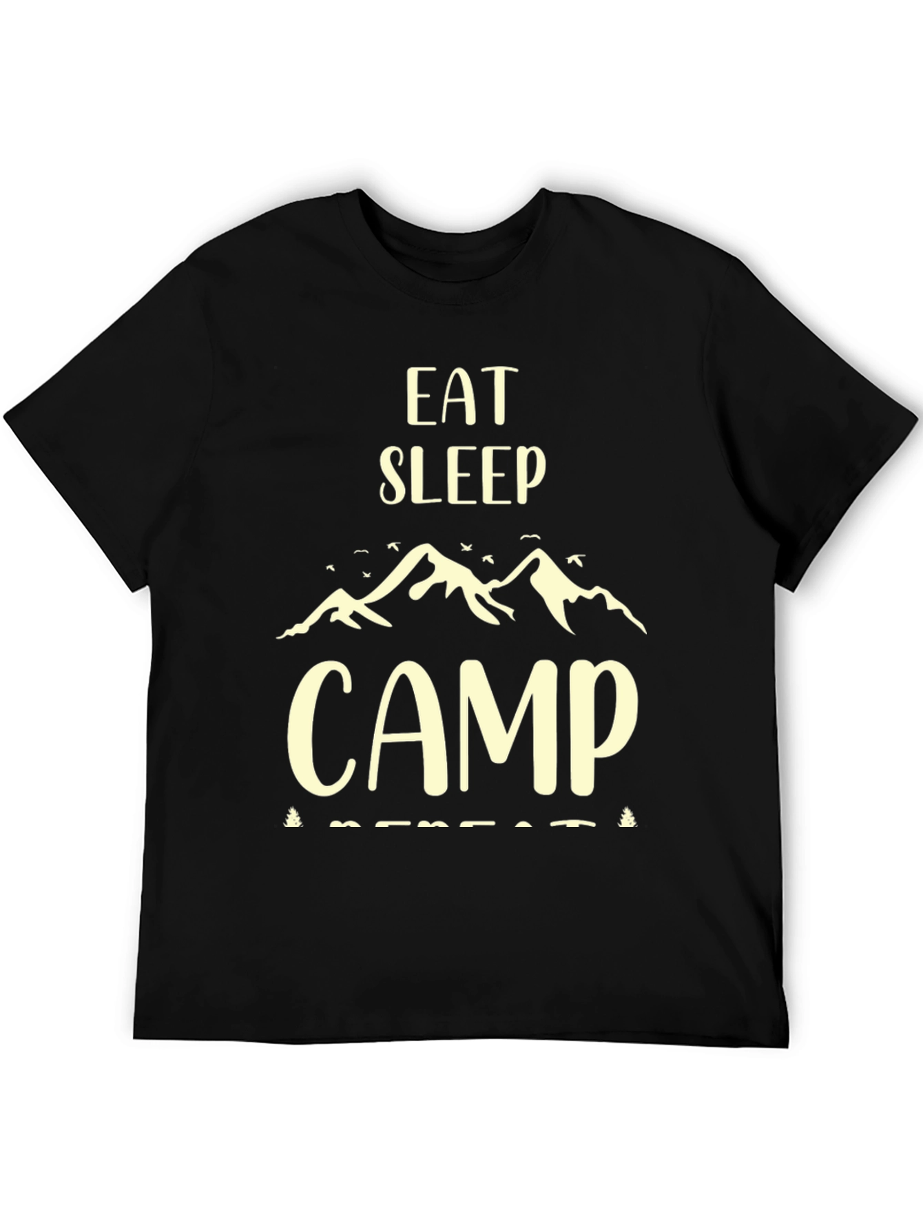 Eat Sleep Camp Repeat Black T-Shirt