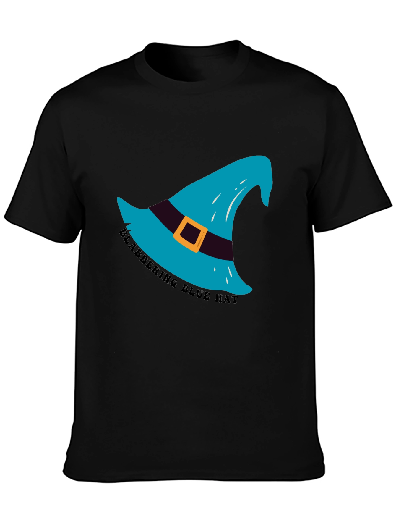 Blabbering Blue Hat Graphic Tee - Black