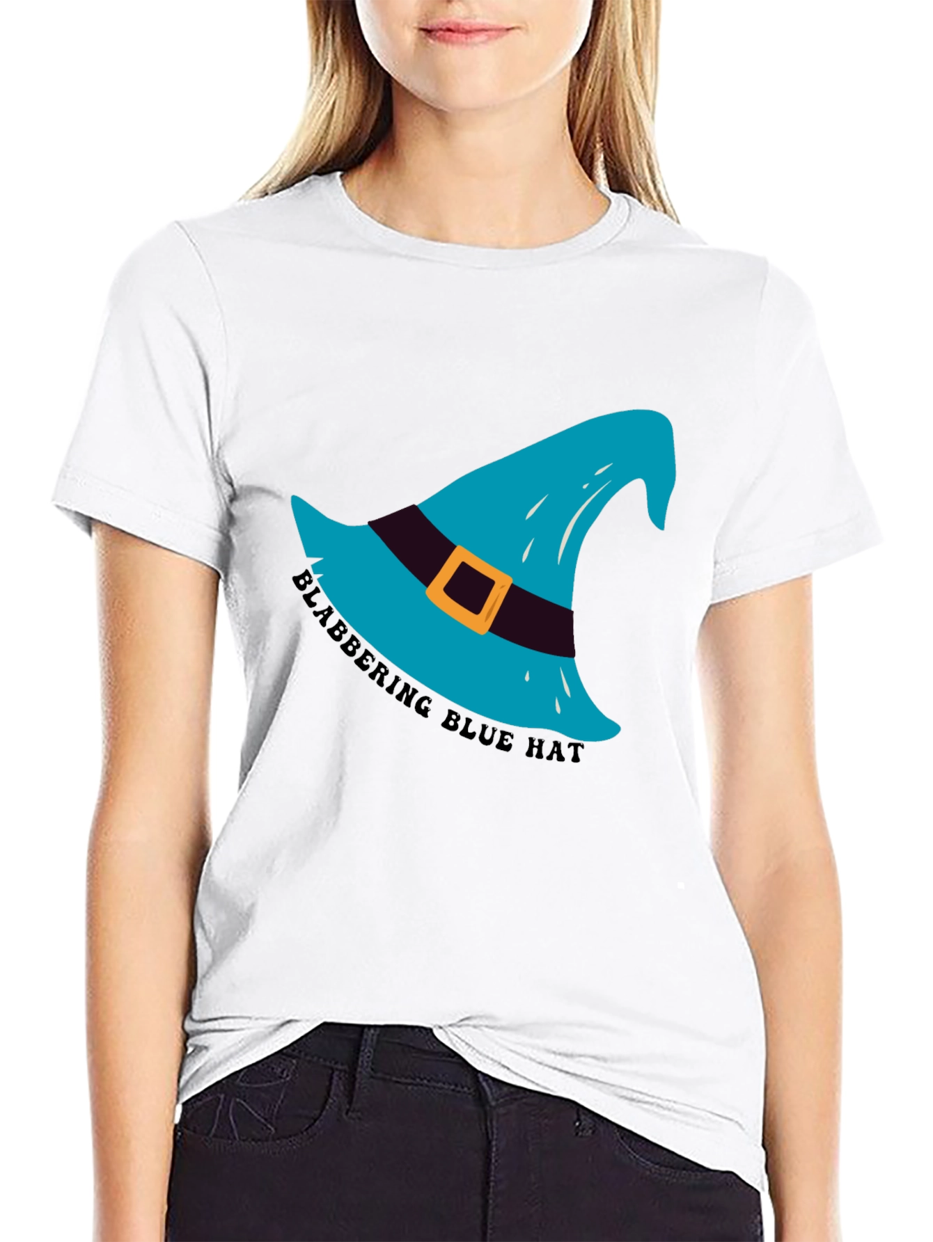 Blabbering Blue Hat Graphic Tee - Black