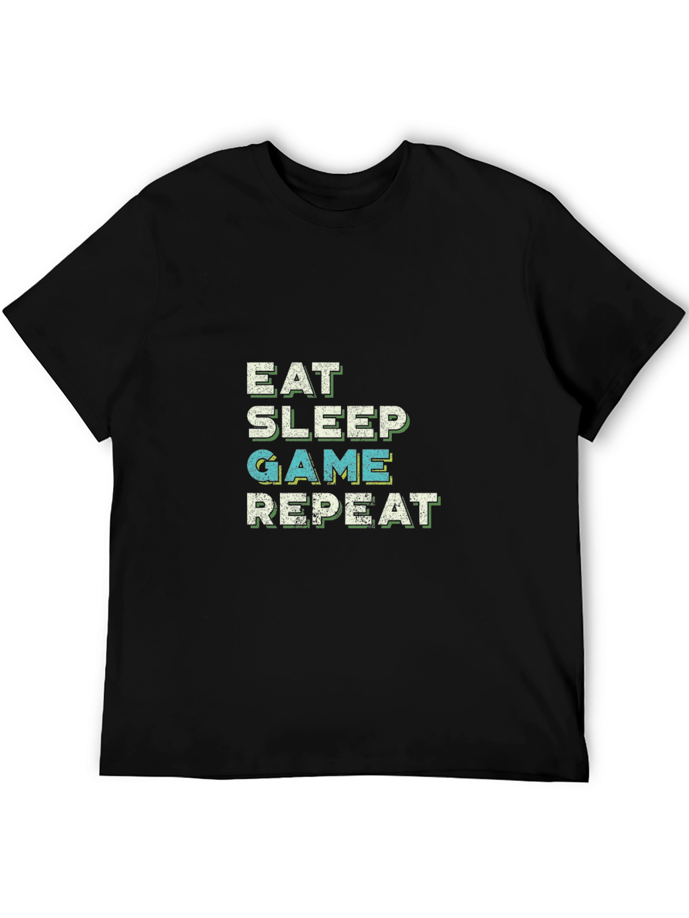 Eat Sleep Game Repeat Black T-Shirt